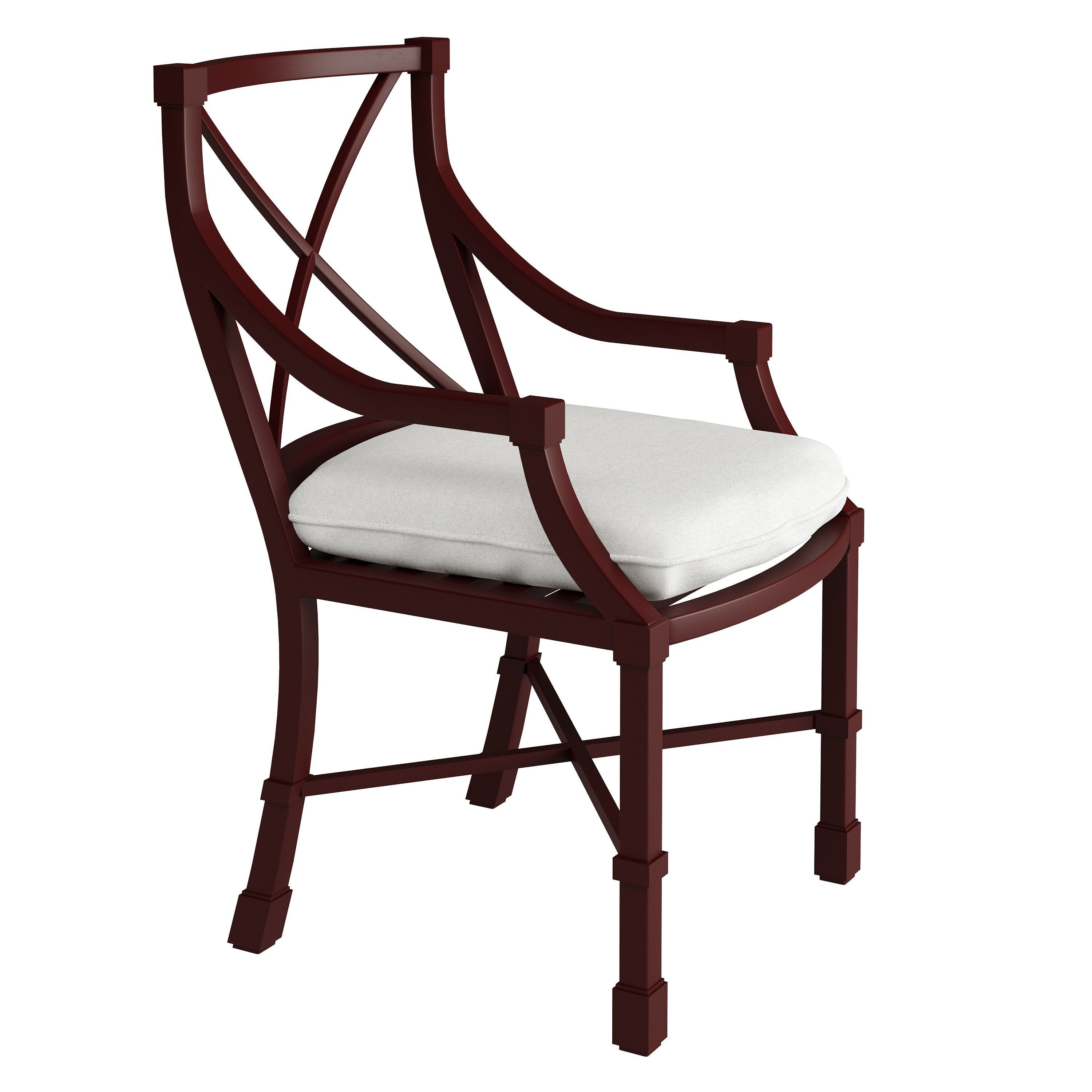 Suzanne Kasler Directoire Armchairs - Set of 2 with 2 Cushions 3D model_5