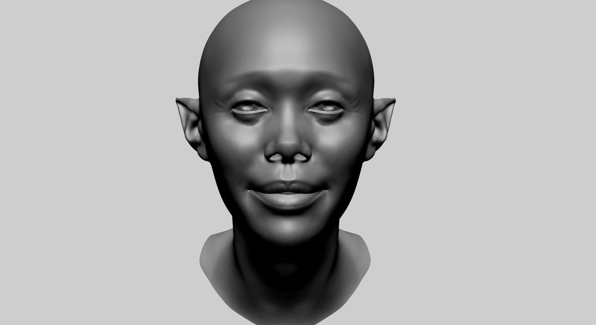 Female Head C1 3D model_10