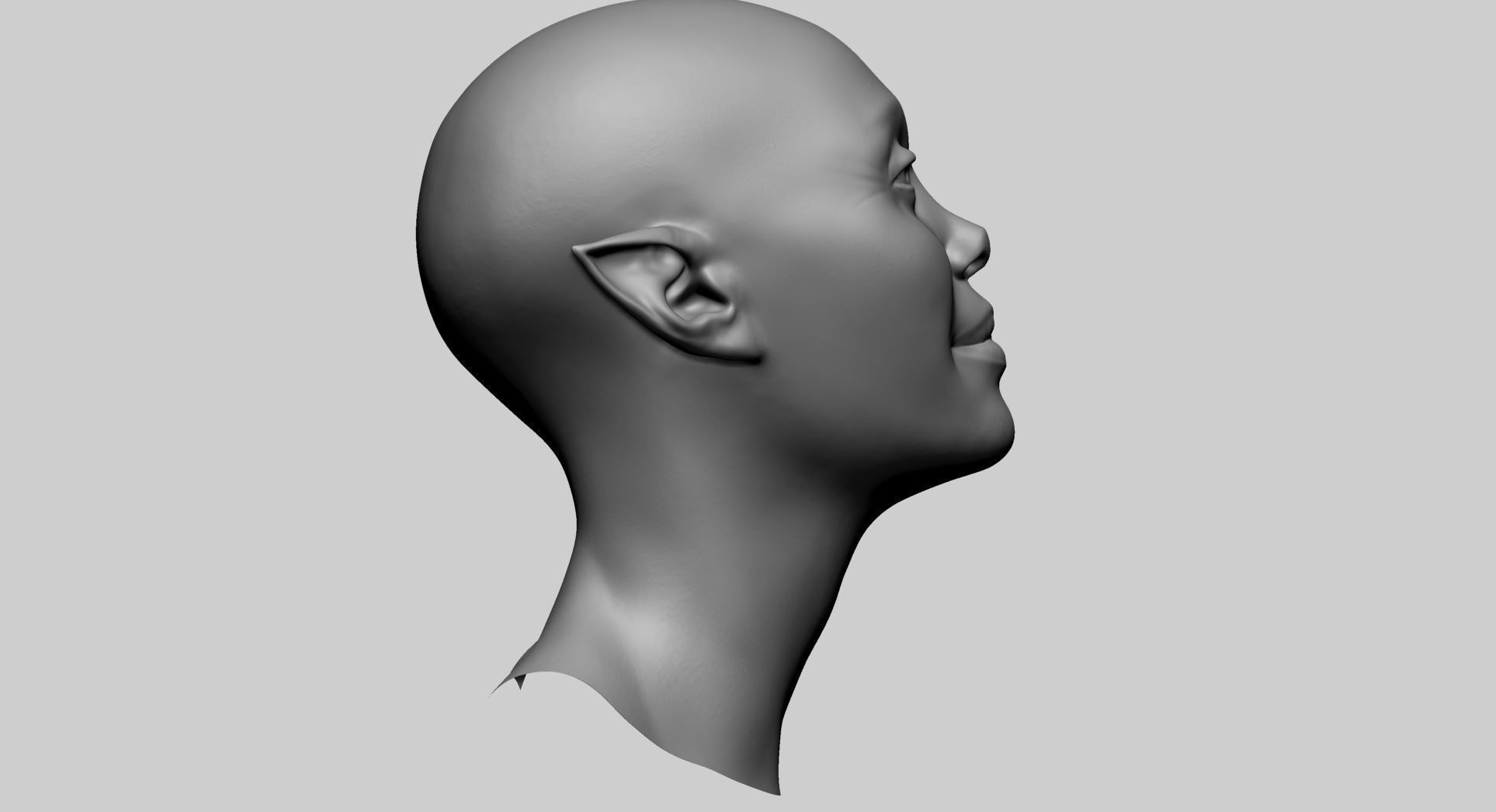 Female Head C1 3D model_4