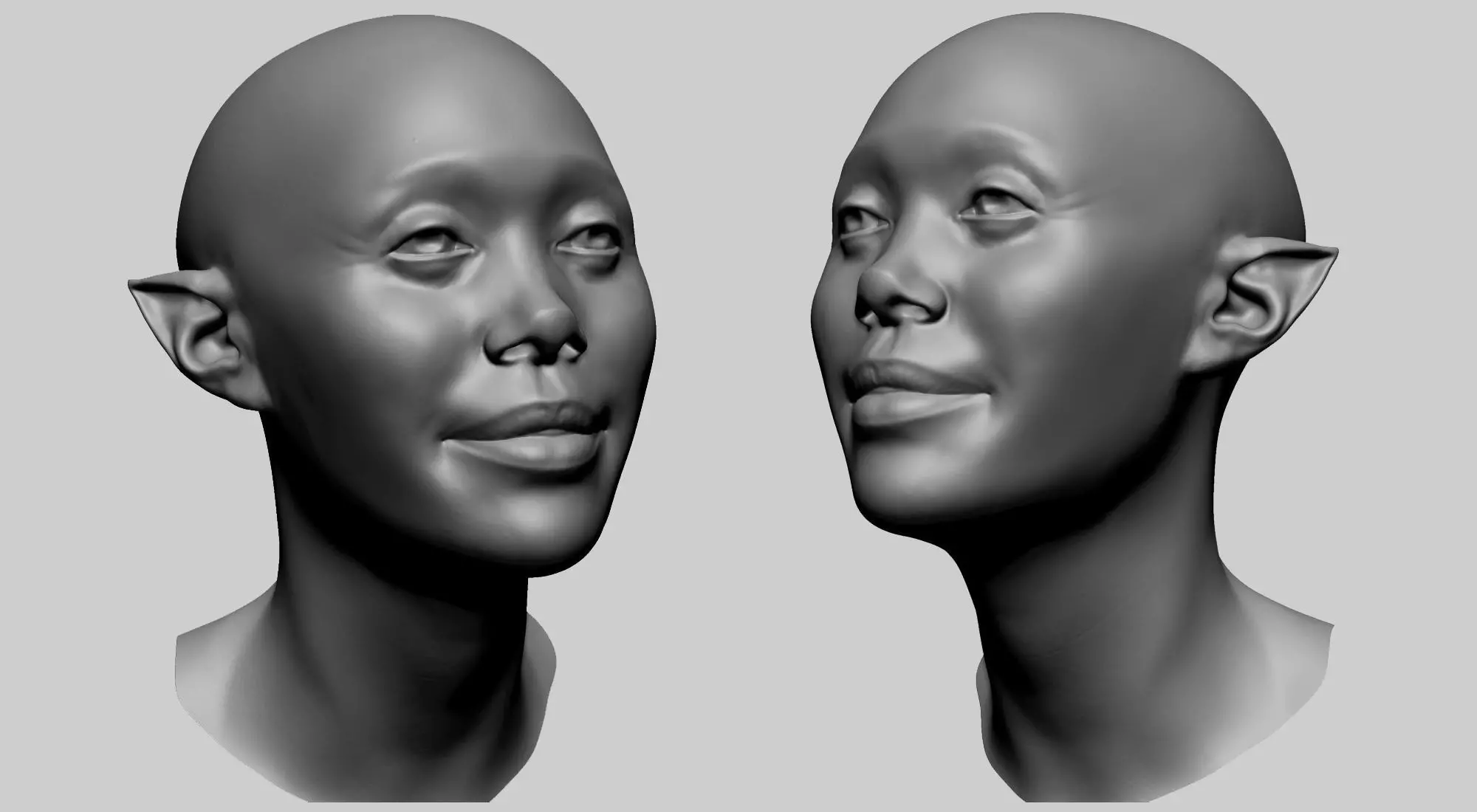 Female Head C1 3D model_0