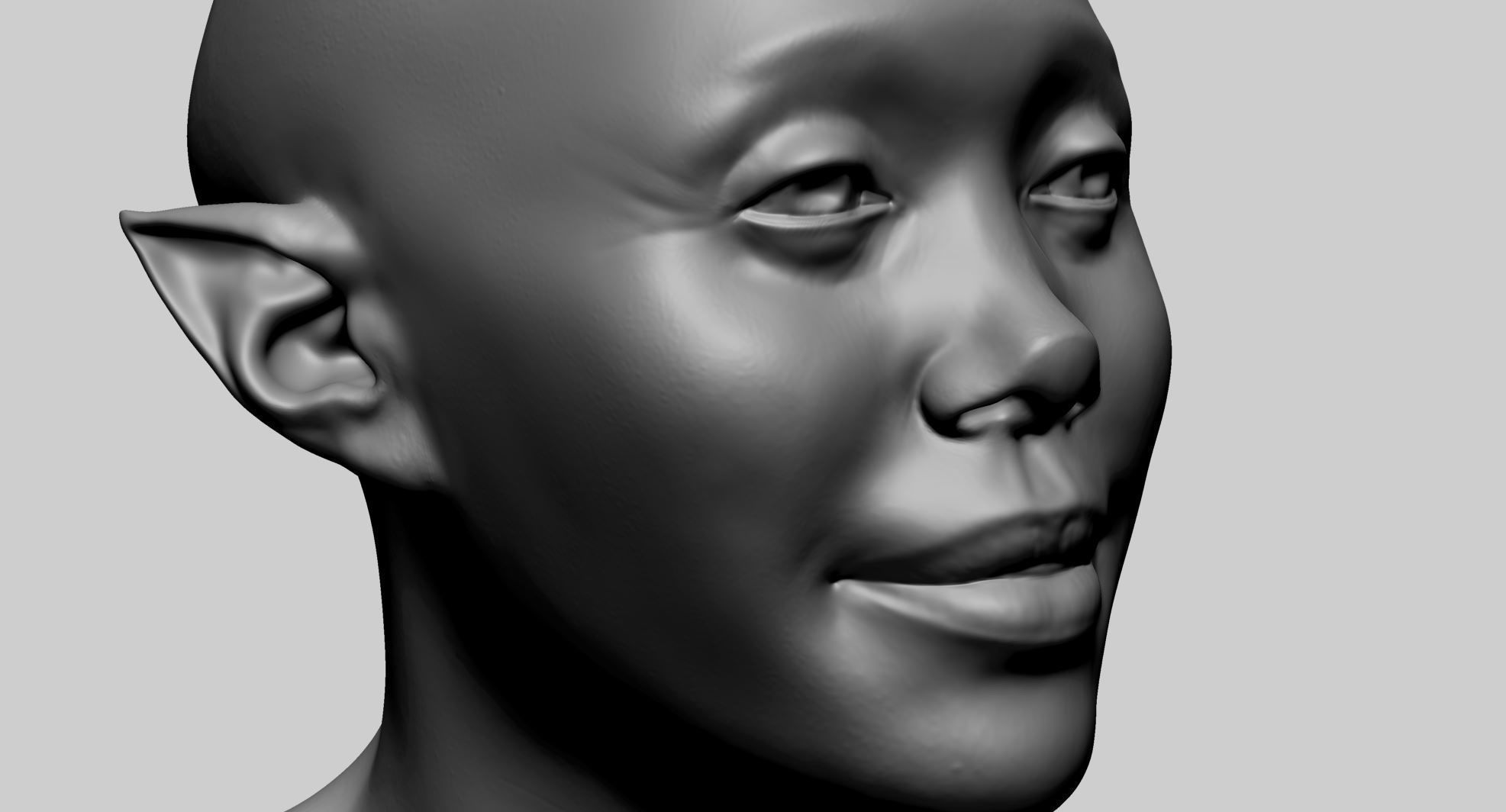 Female Head C1 3D model_11
