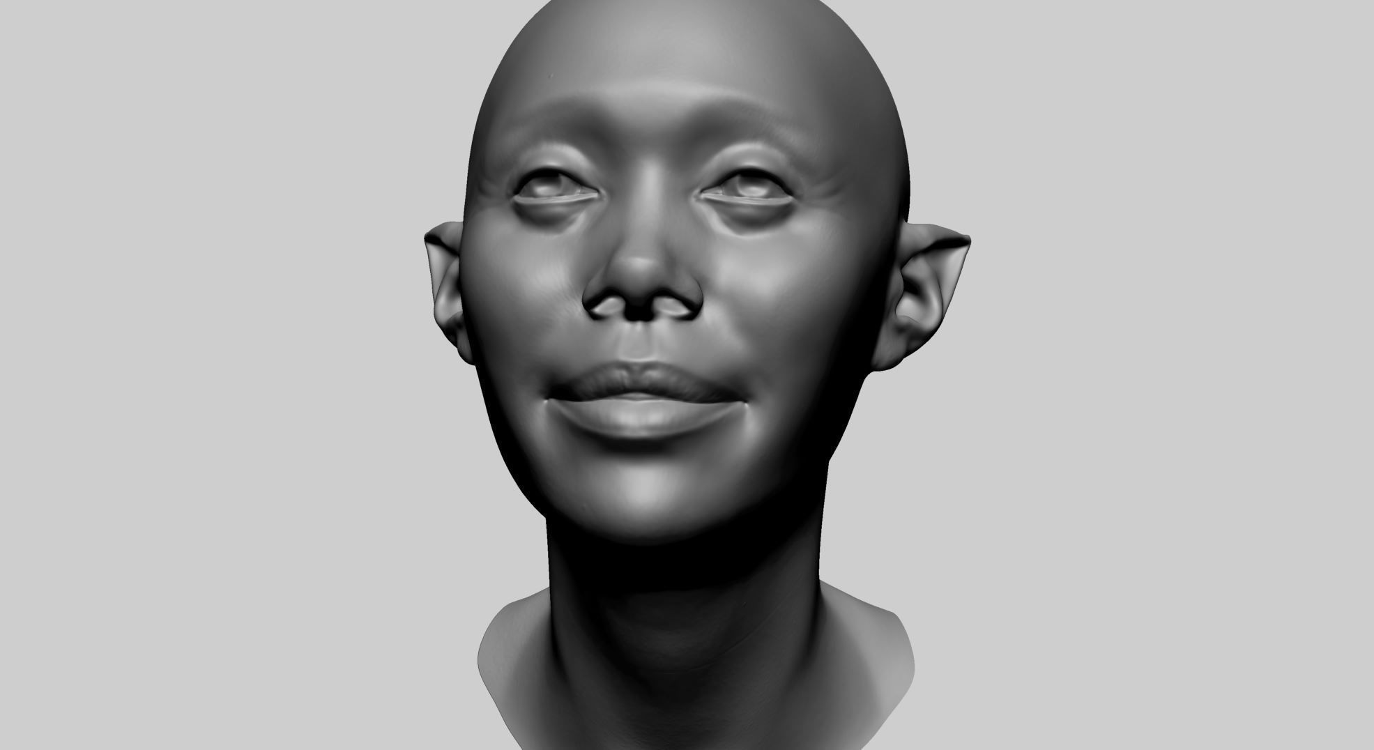 Female Head C1 3D model_9