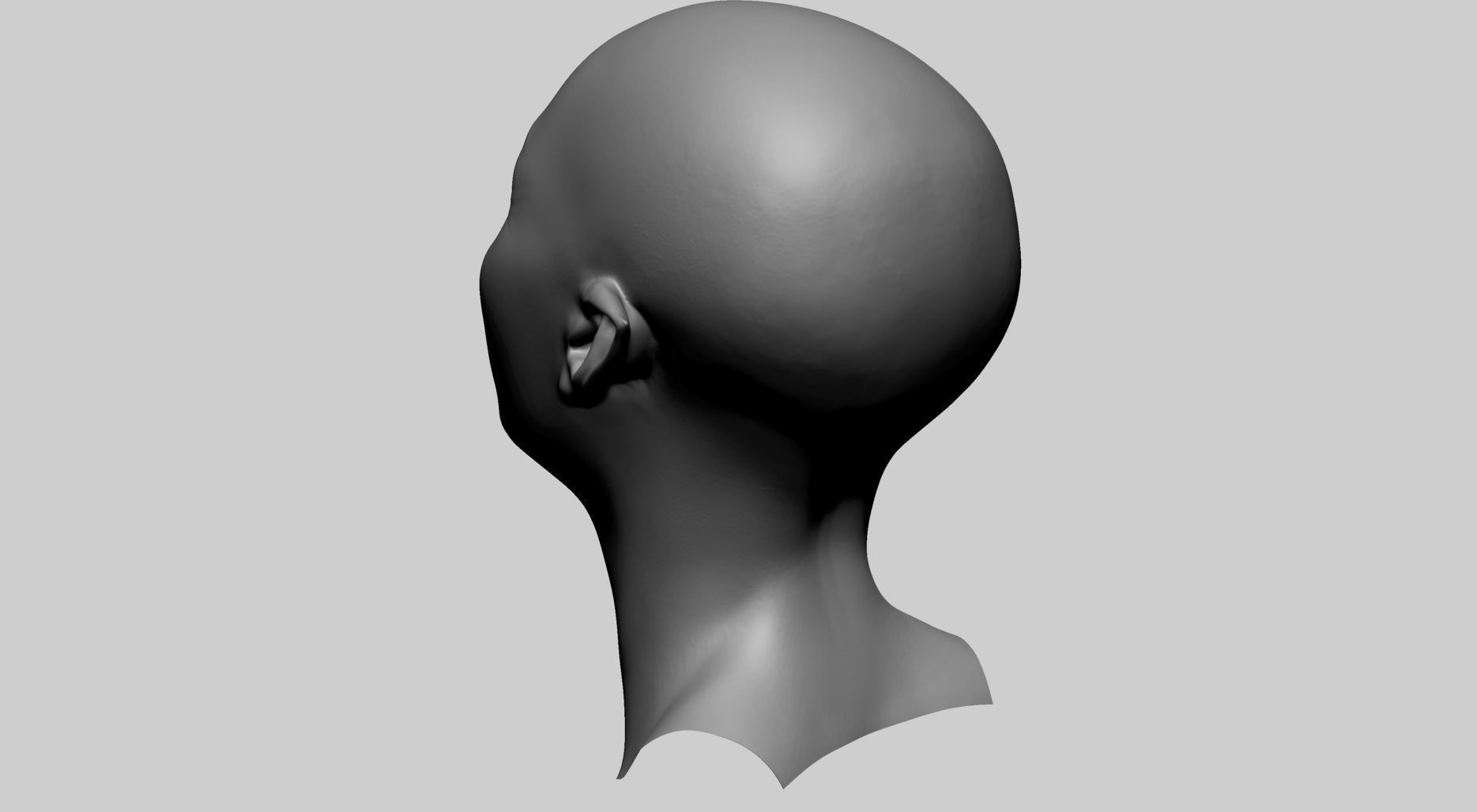Female Head C1 3D model_7