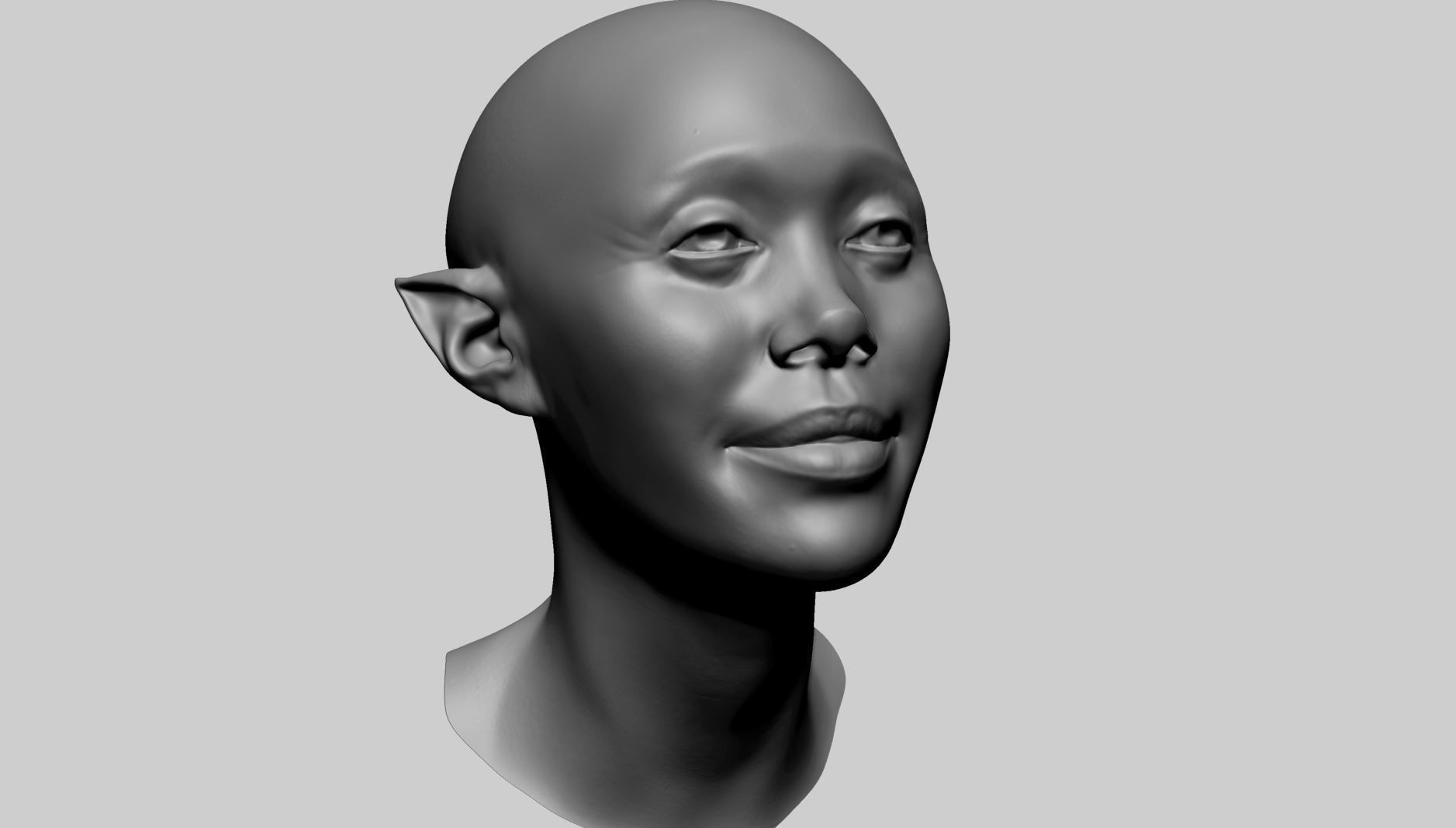 Female Head C1 3D model_1