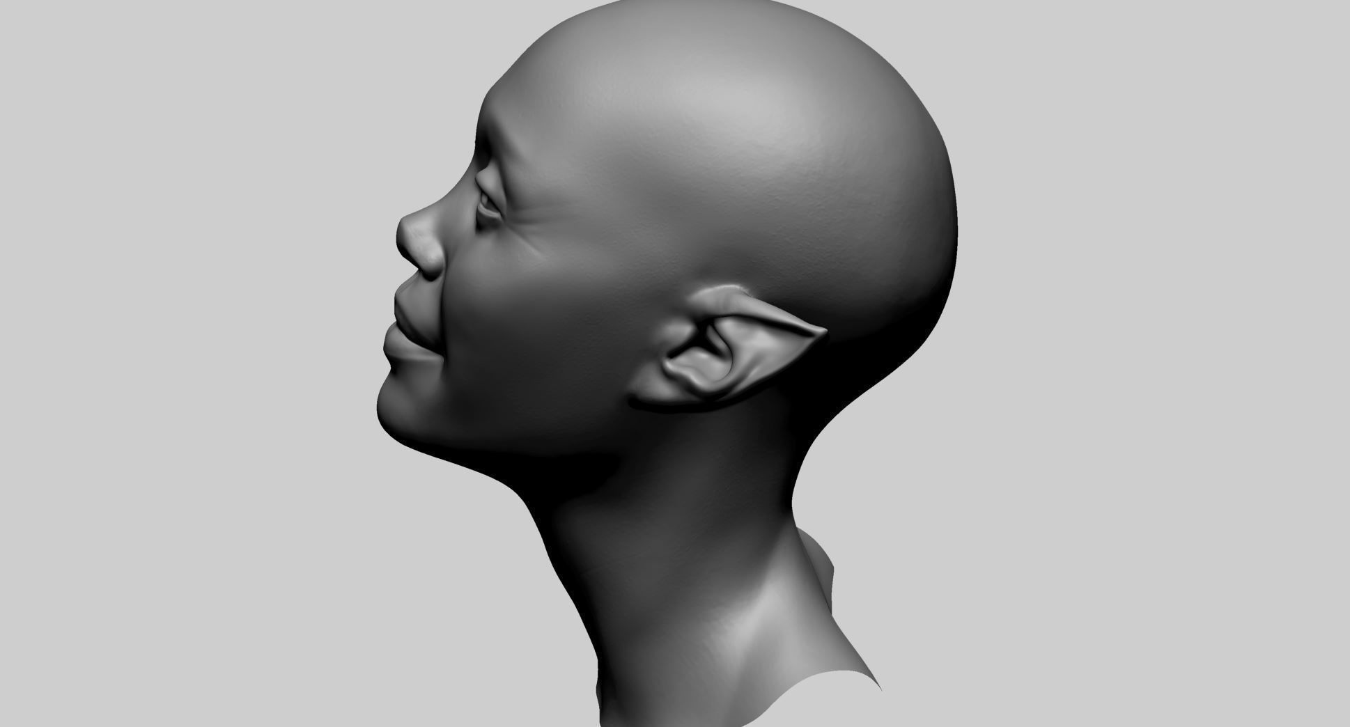 Female Head C1 3D model_8