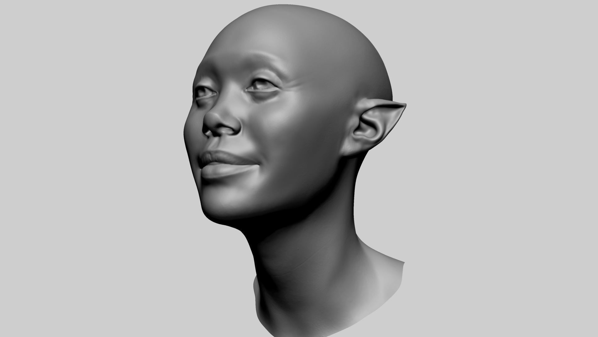 Female Head C1 3D model_2