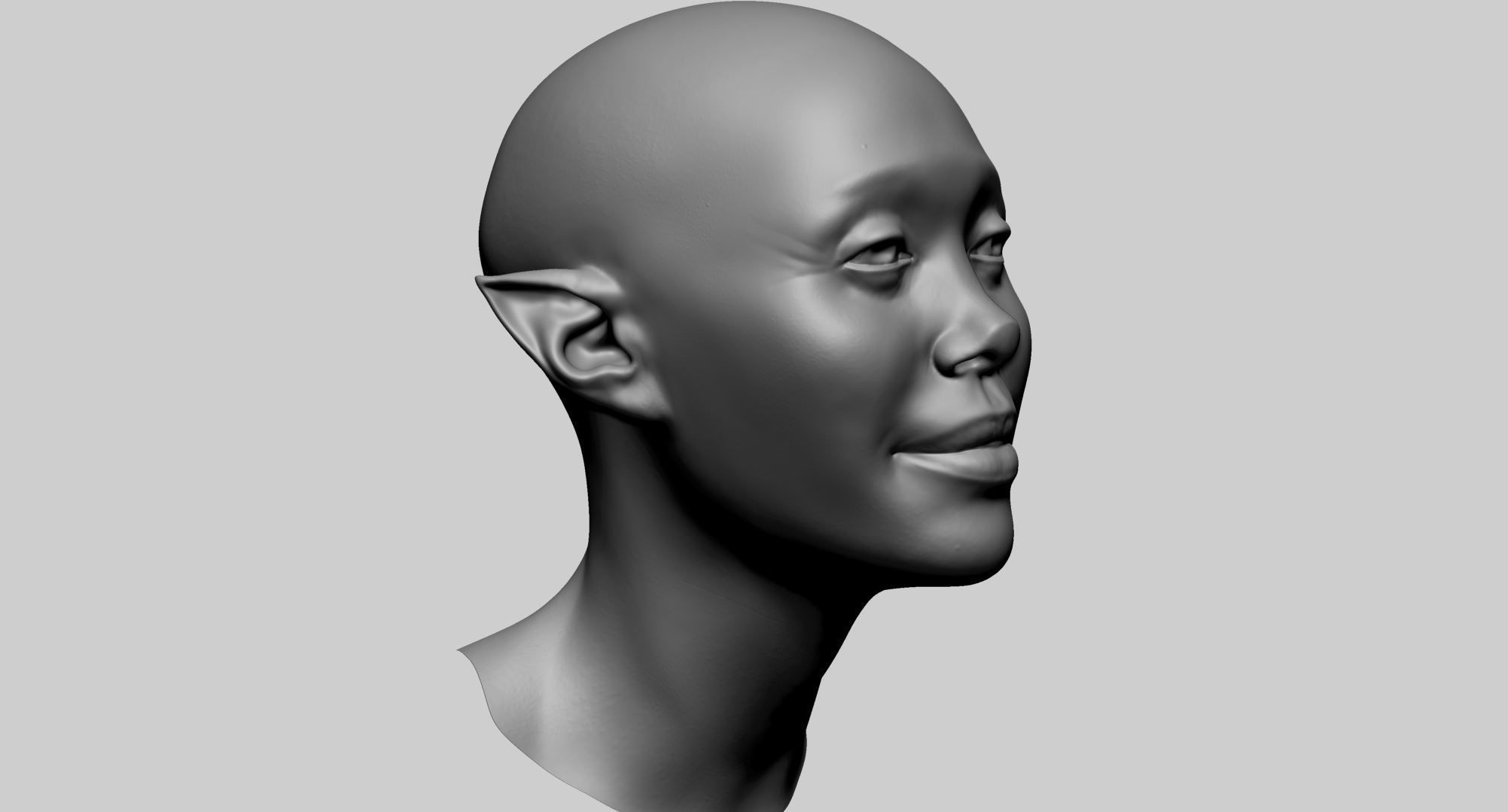 Female Head C1 3D model_3
