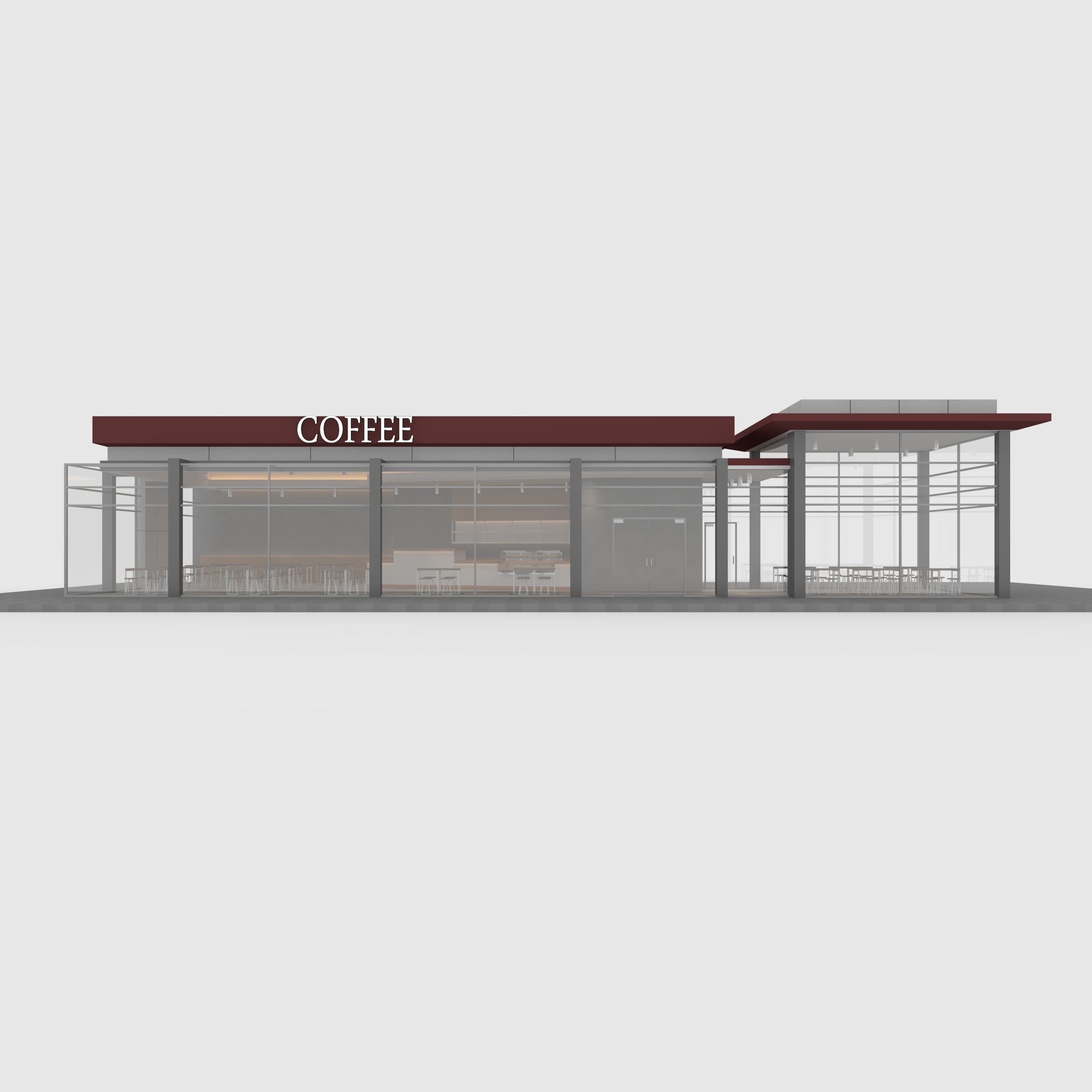 Cafe Modern 2 3D model_2