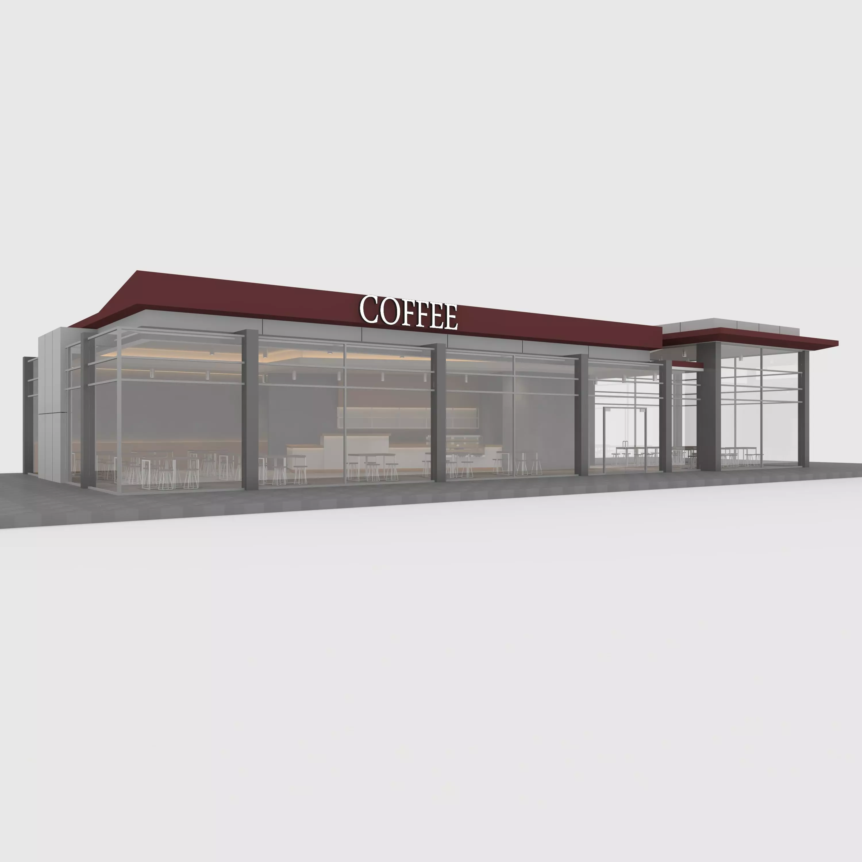 Cafe Modern 2 3D model_0