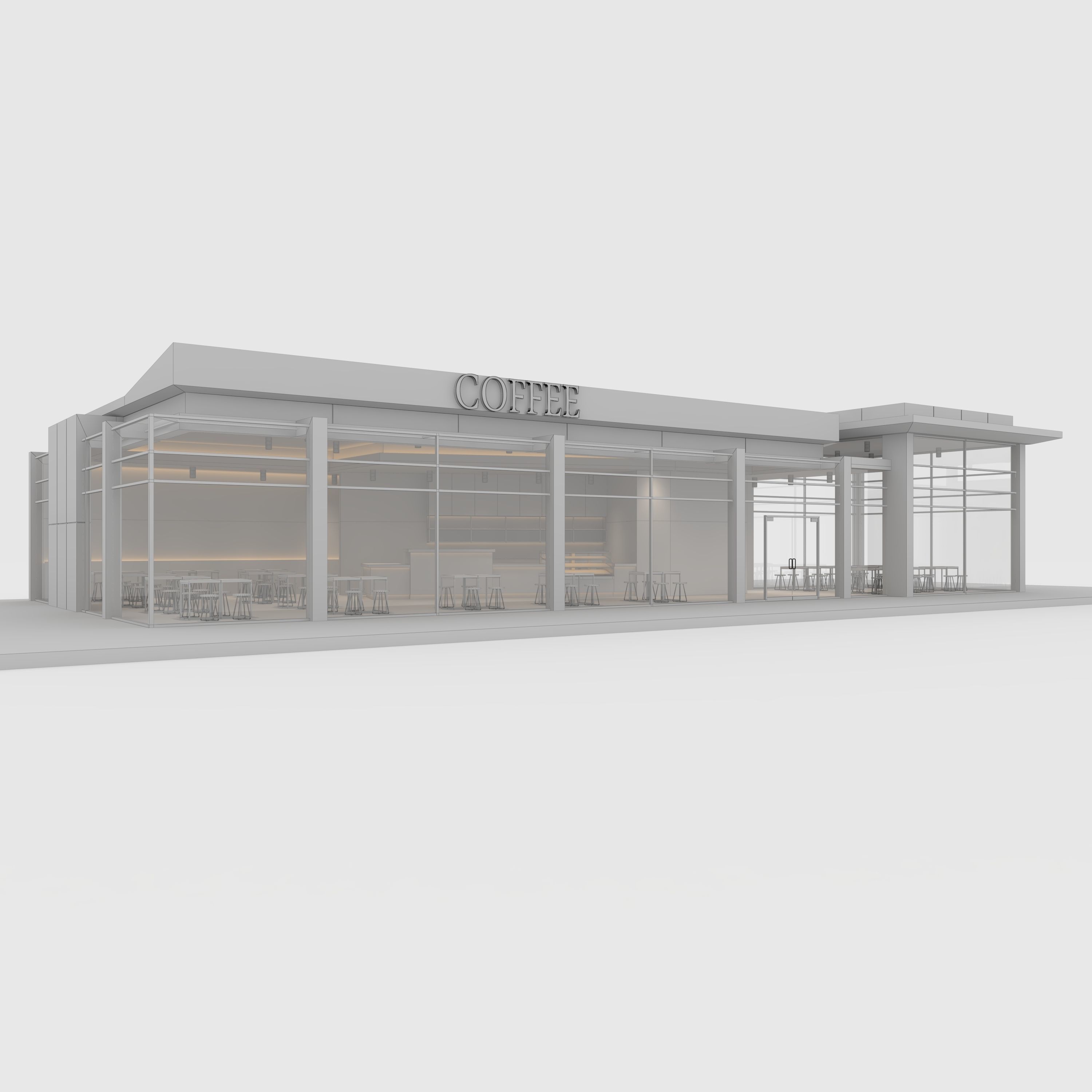 Cafe Modern 2 3D model_1