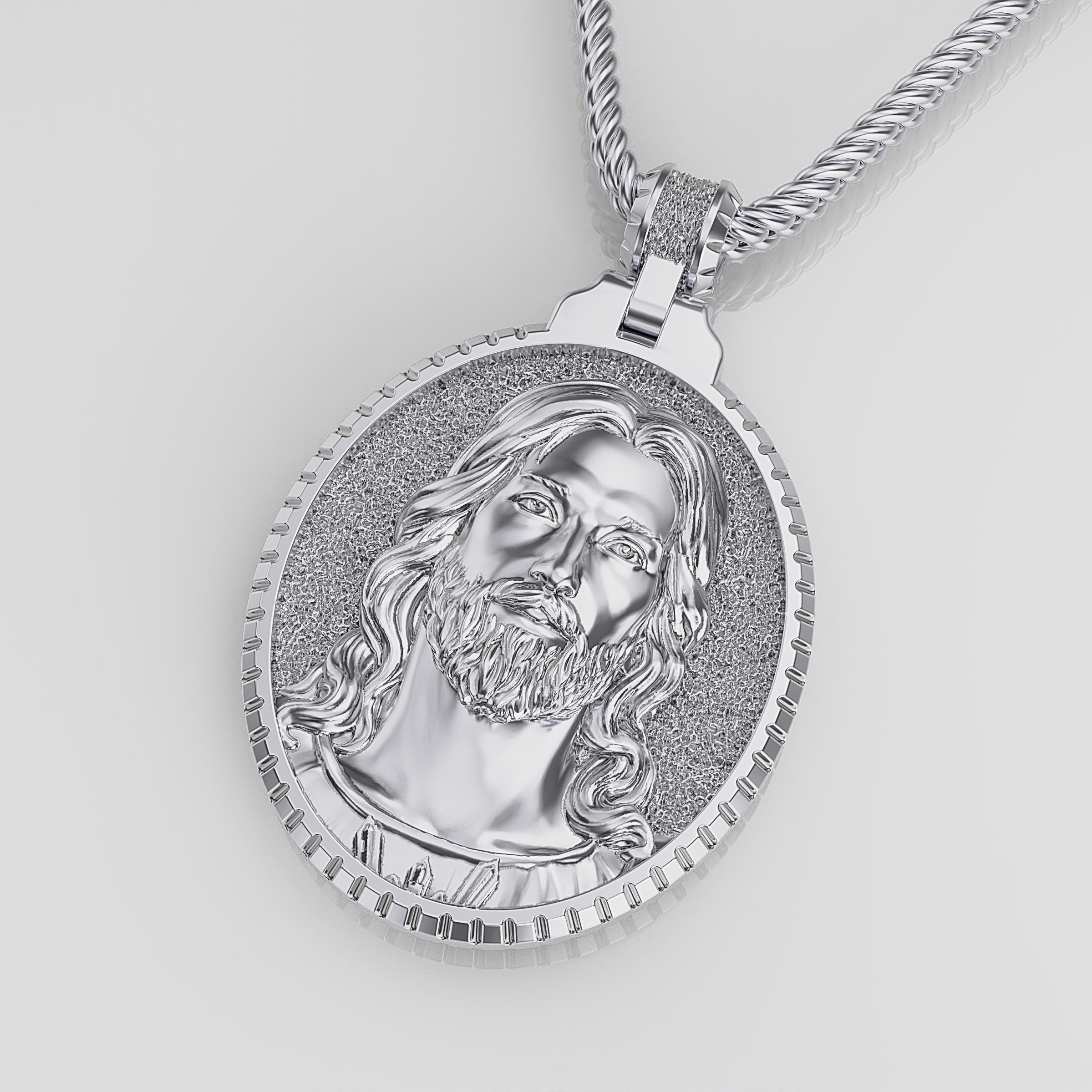 Jesus Pendant 3D print model_13