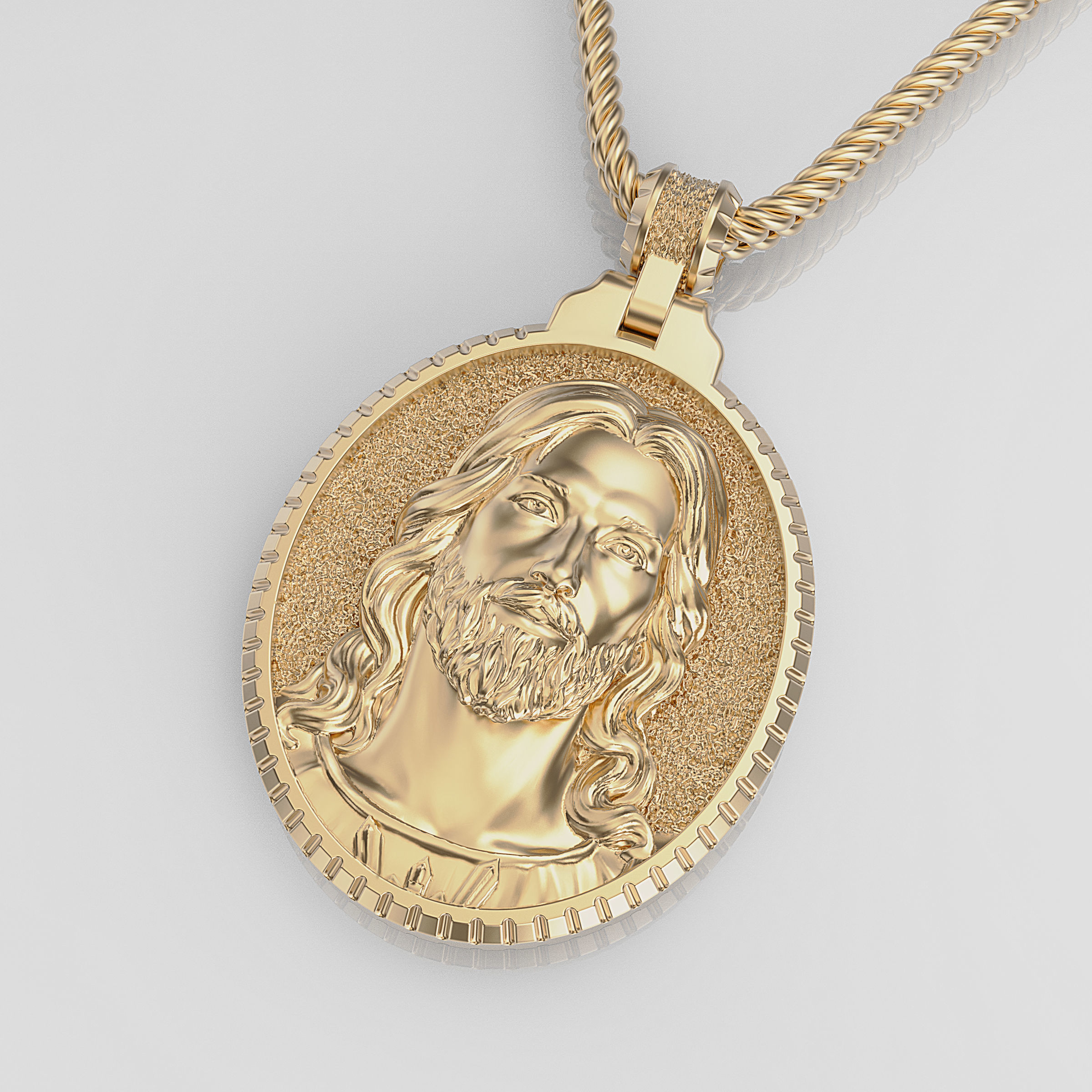 Jesus Pendant 3D print model_1