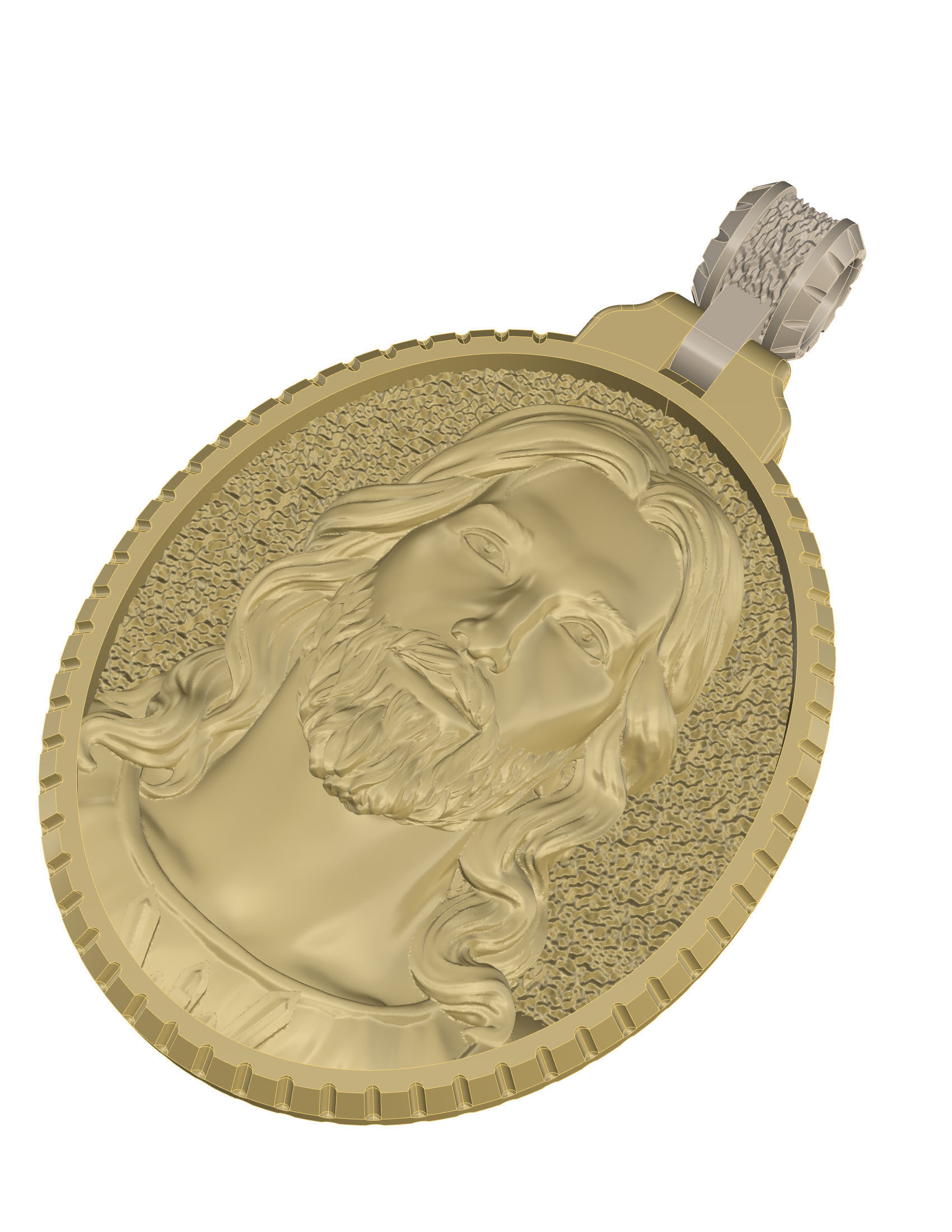 Jesus Pendant 3D print model_4