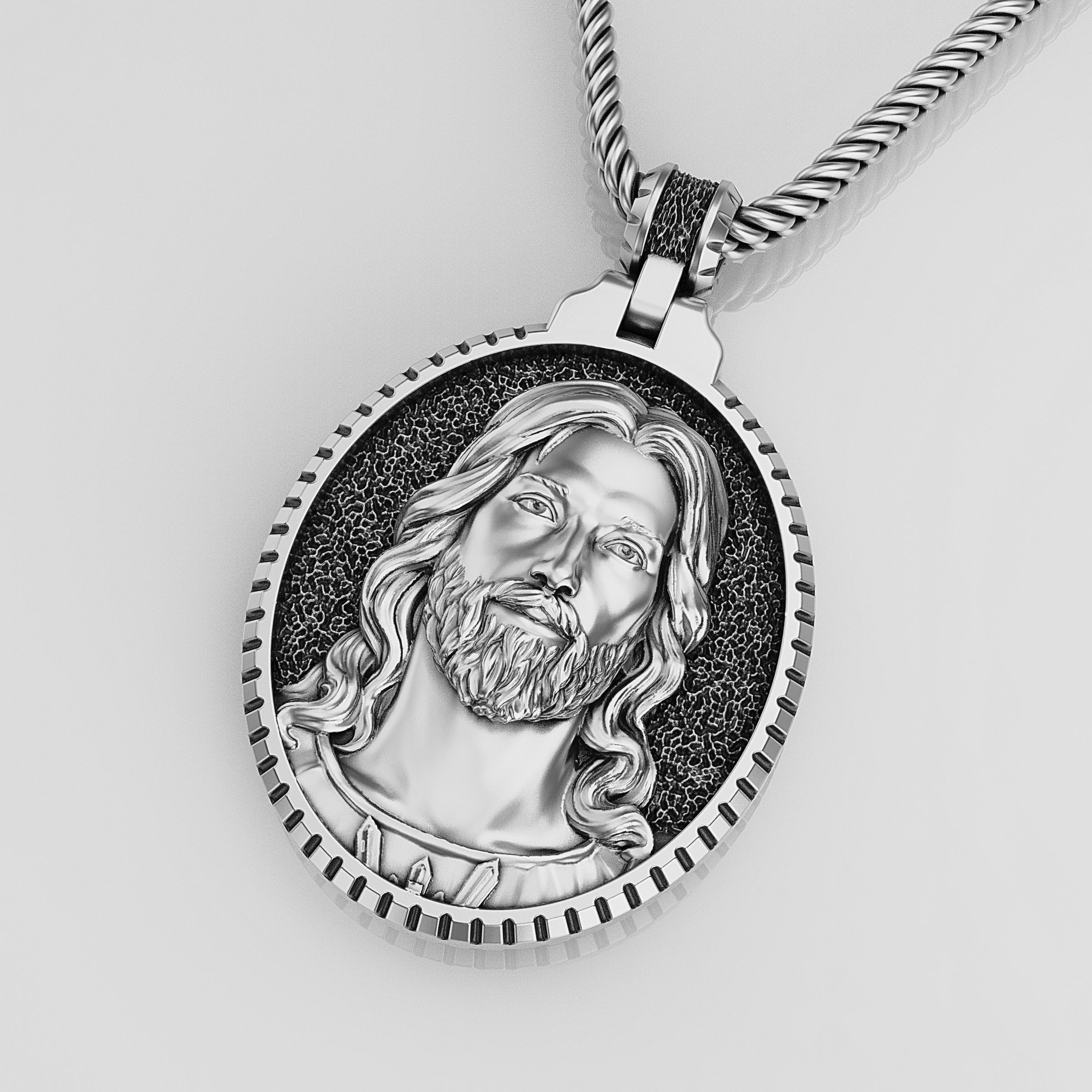 Jesus Pendant 3D print model_3