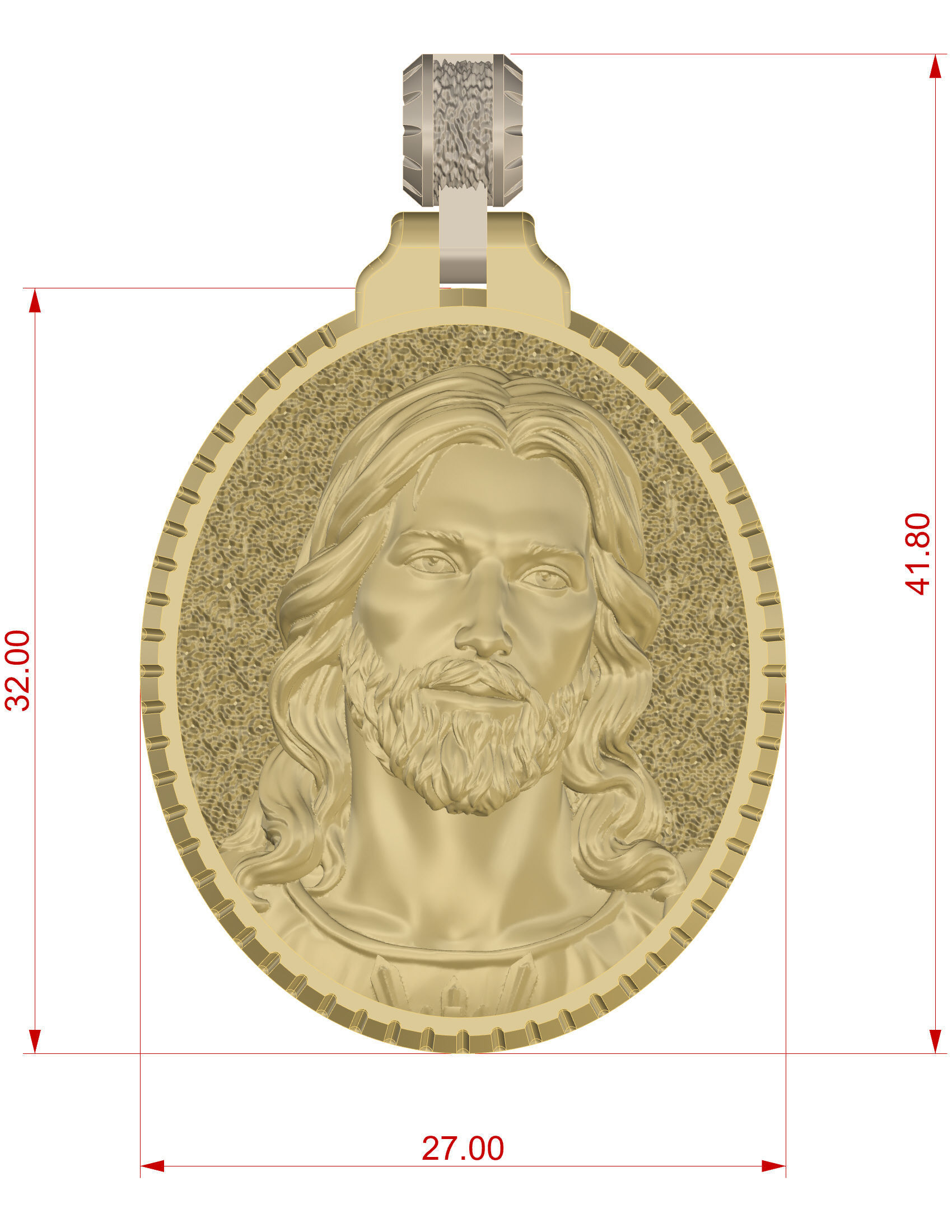 Jesus Pendant 3D print model_6