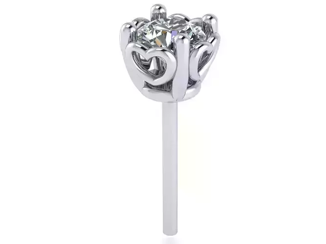 Heart Stud Diamond Earrings 