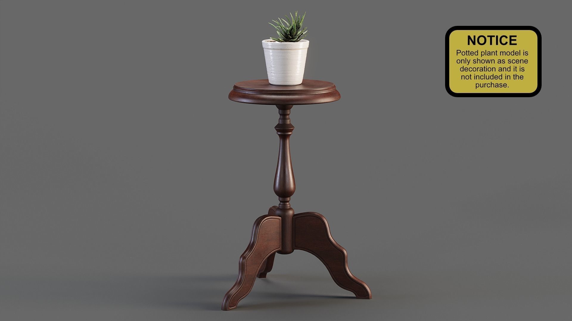 Wooden Flower Stand PBR Low-poly 3D model_7