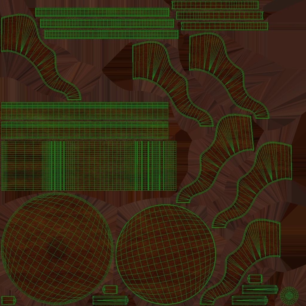 Wooden Flower Stand PBR Low-poly 3D model_16