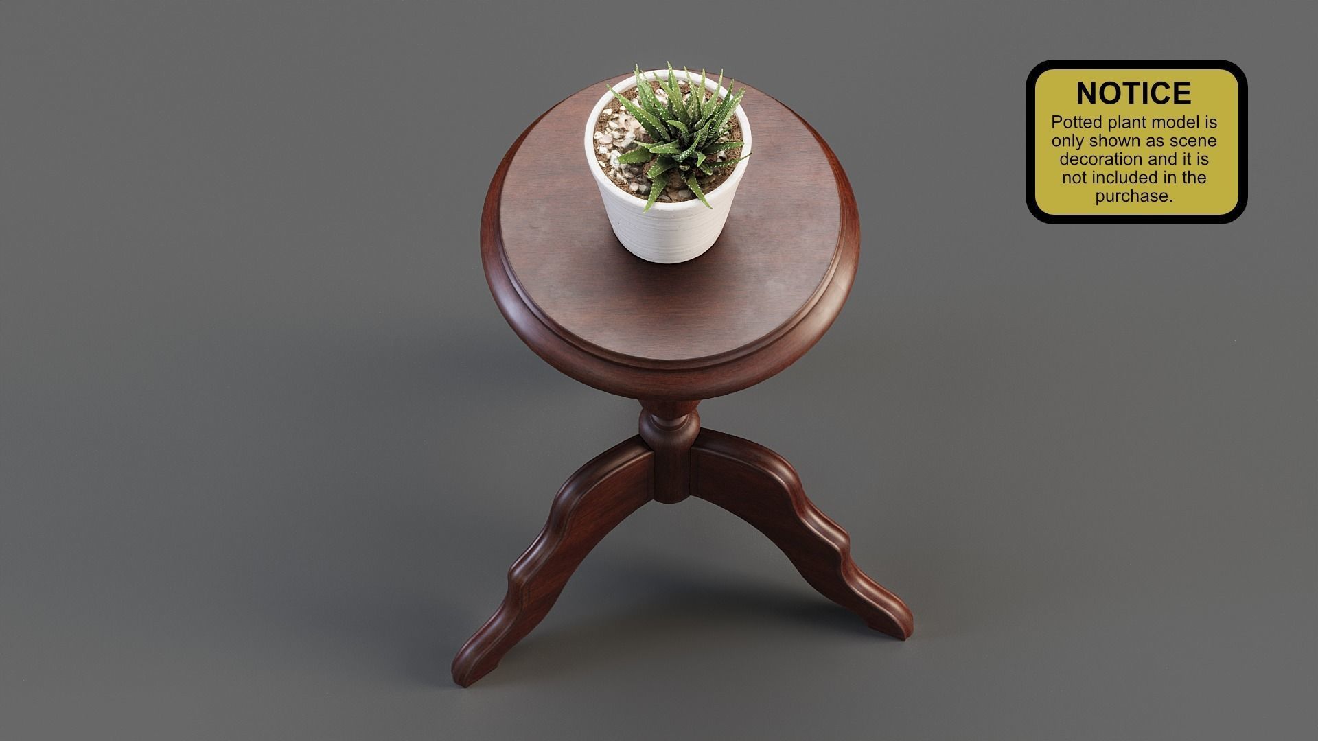 Wooden Flower Stand PBR Low-poly 3D model_8