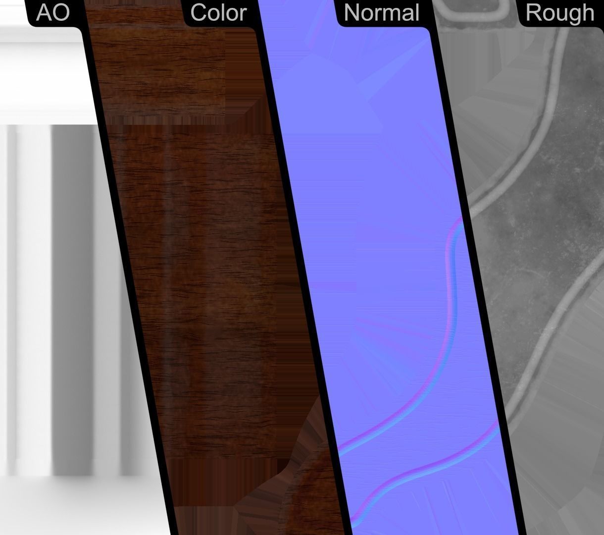 Wooden Flower Stand PBR Low-poly 3D model_15