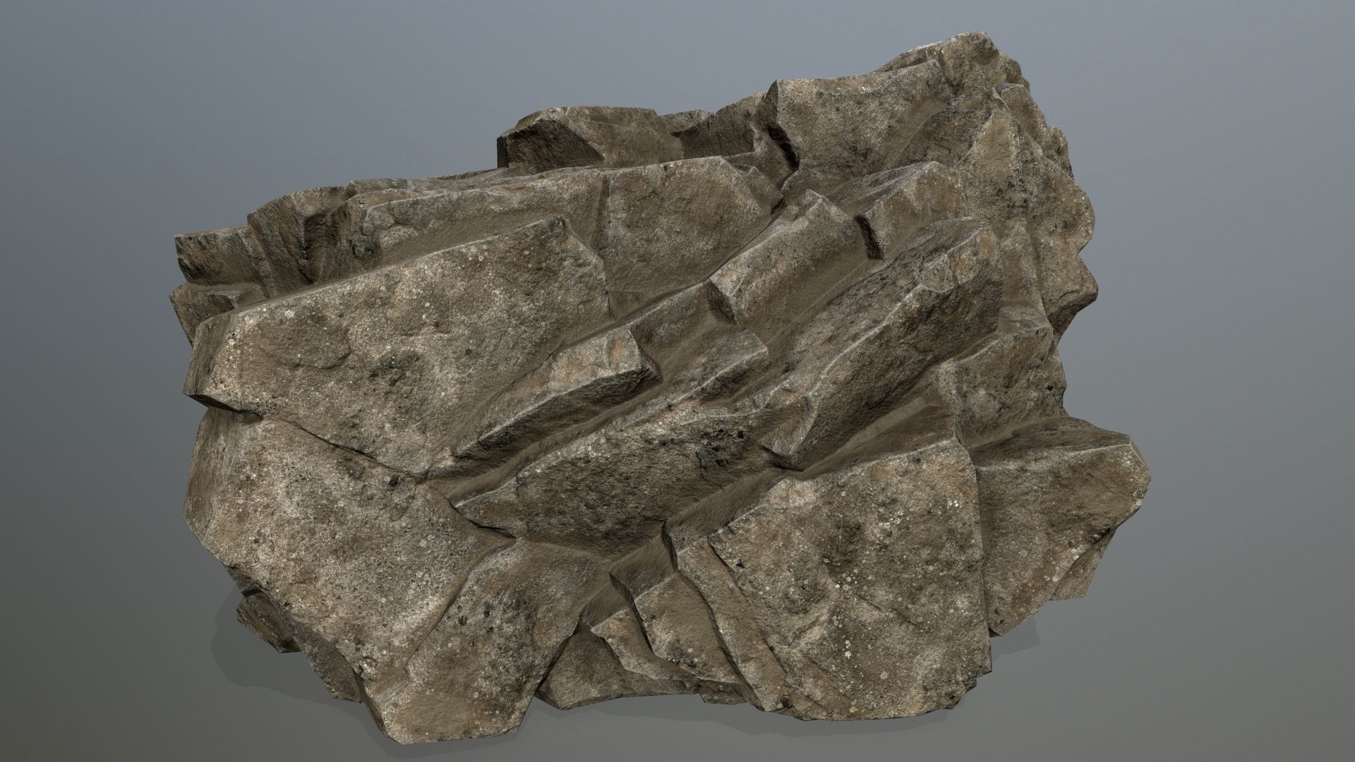 desert  rocks Low-poly 3D model_3