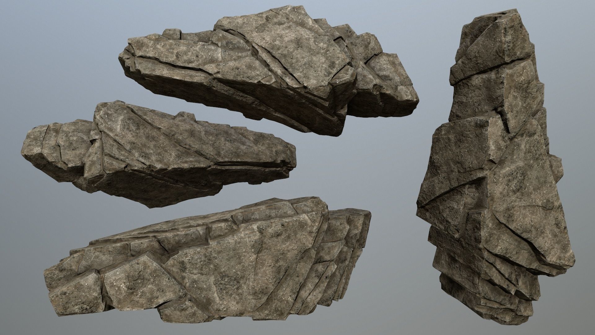 desert  rocks Low-poly 3D model_14