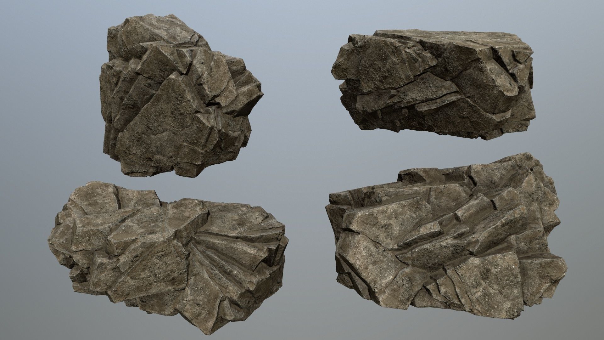 desert  rocks Low-poly 3D model_11