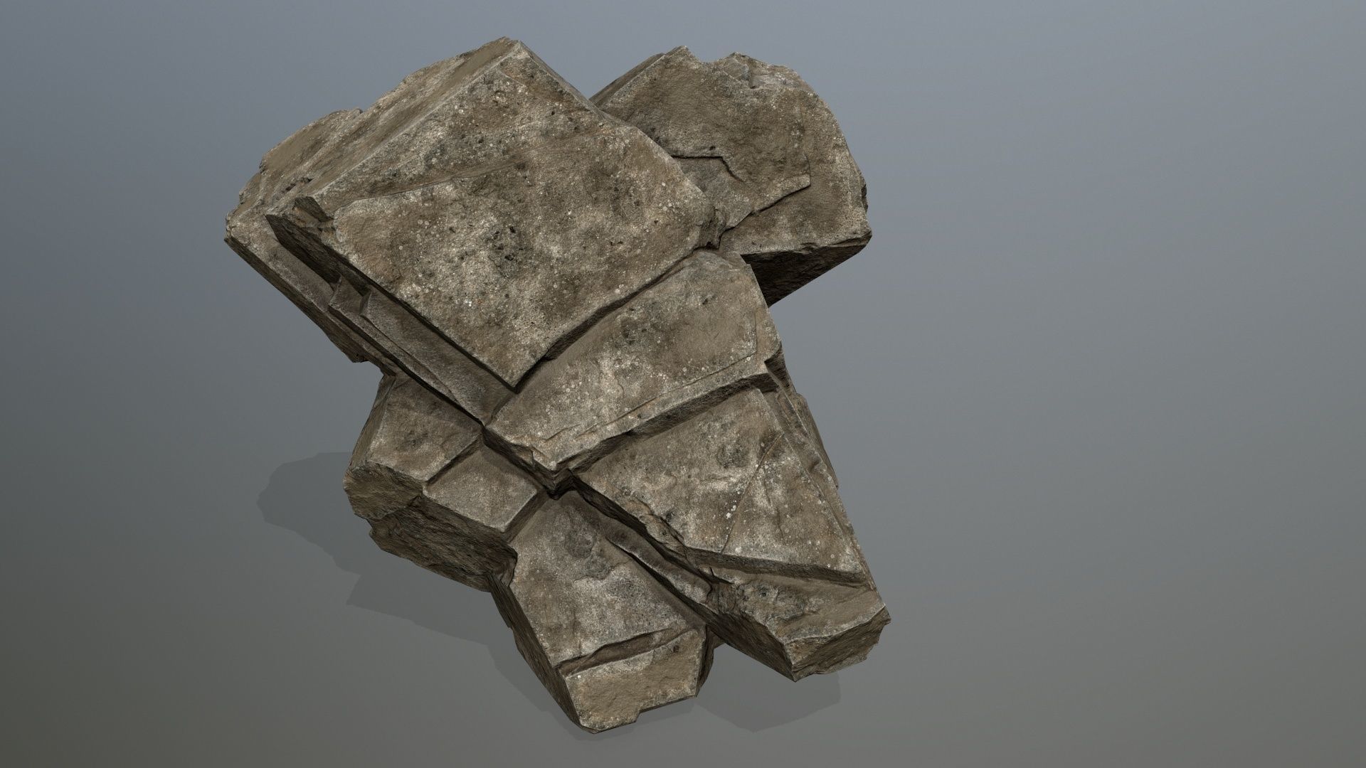 desert  rocks Low-poly 3D model_7