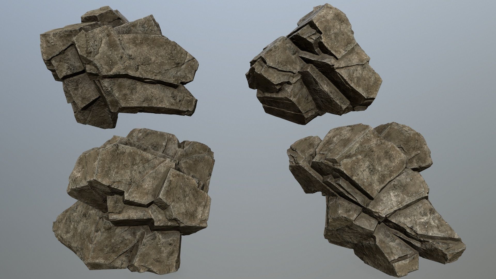 desert  rocks Low-poly 3D model_13