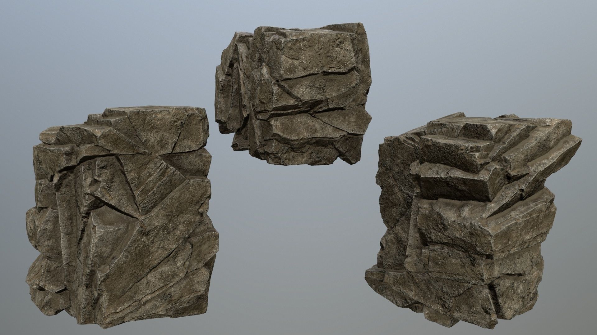 desert  rocks Low-poly 3D model_9