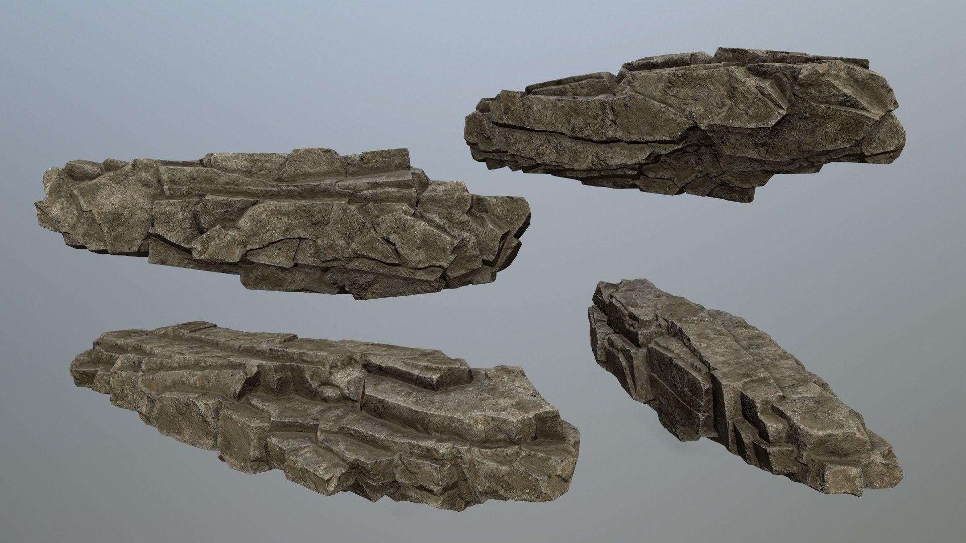 desert  rocks Low-poly 3D model_10