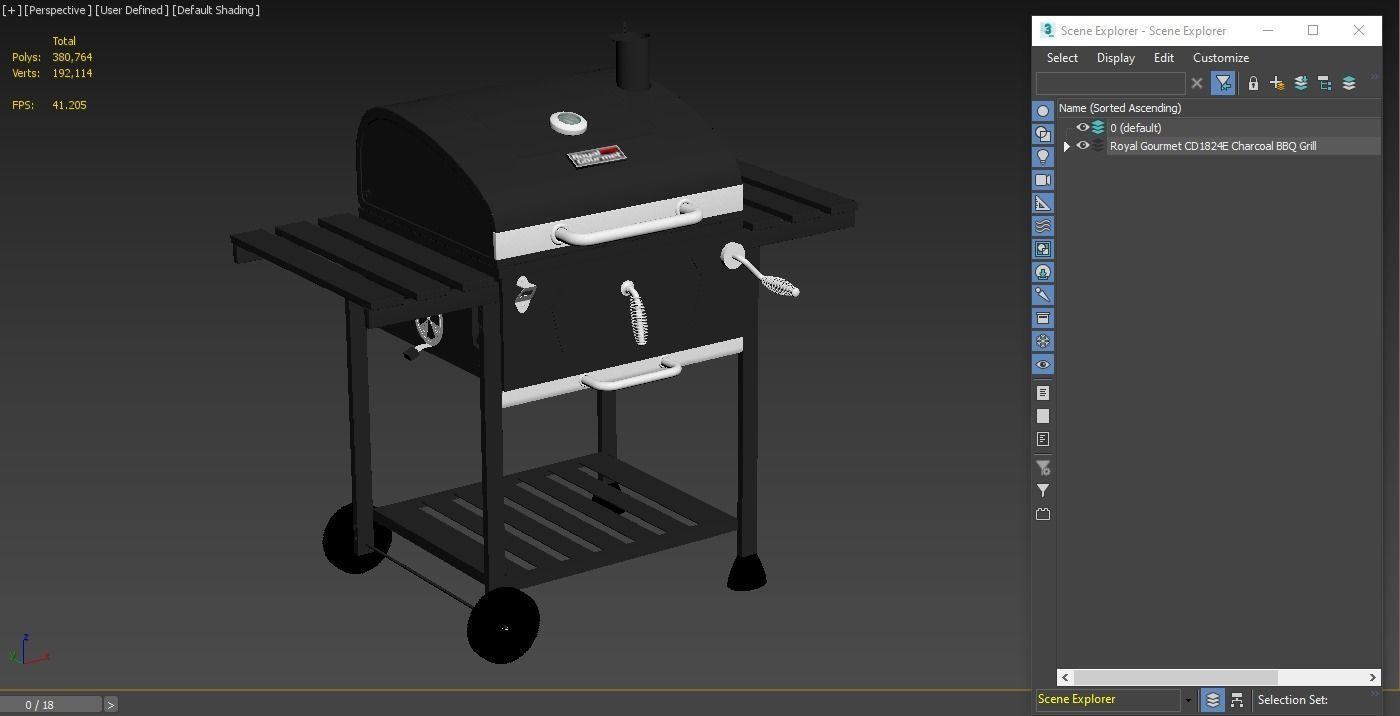 Royal Gourmet CD1824E 24-inch Charcoal BBQ Grill 3D model_6