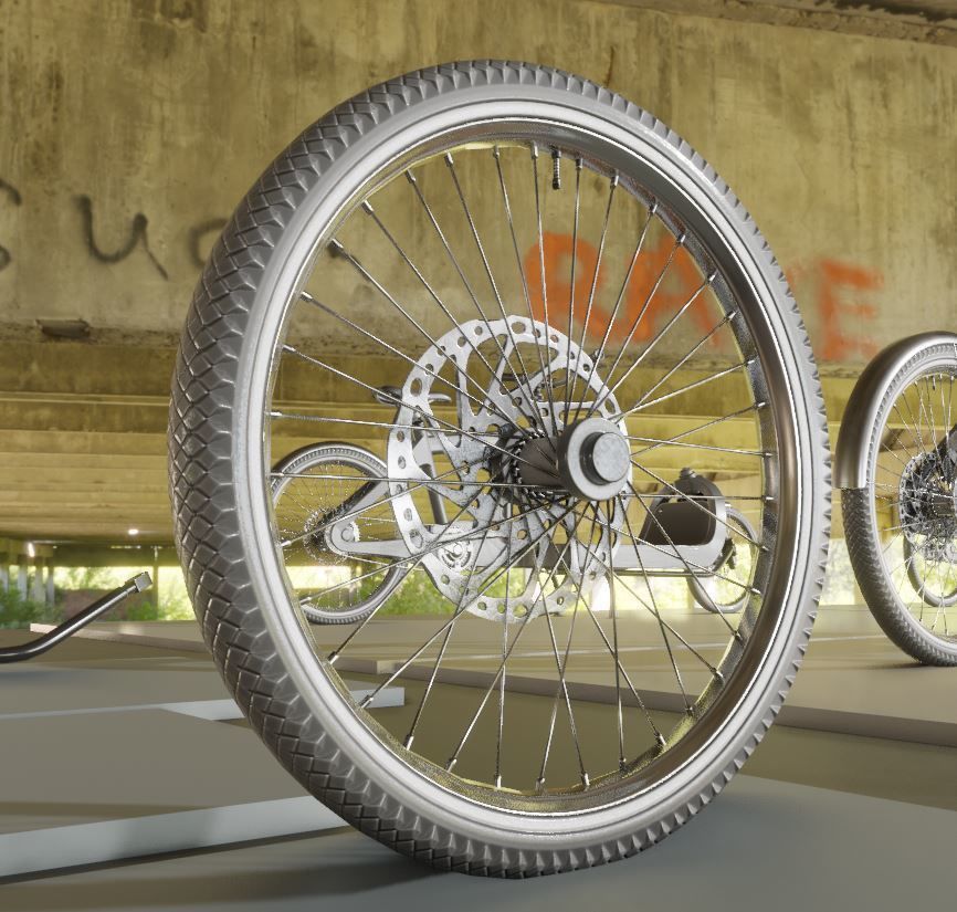 Cargo Bike Carbon Low-Poly and Rigged Version  Low-poly 3D model_22