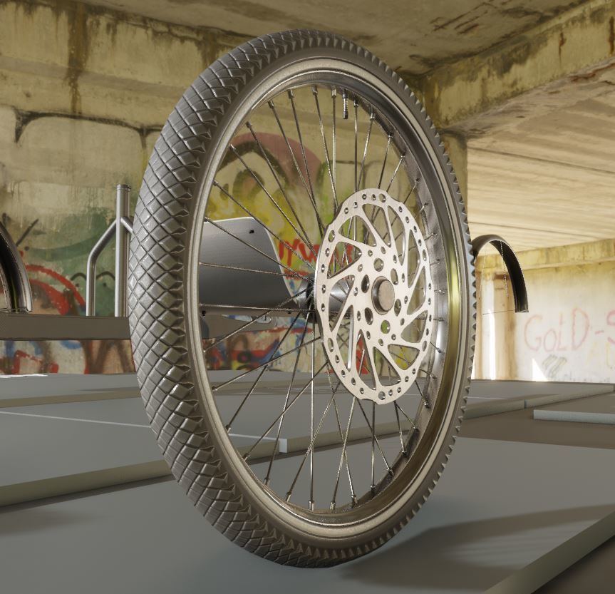 Cargo Bike Carbon Low-Poly and Rigged Version  Low-poly 3D model_5