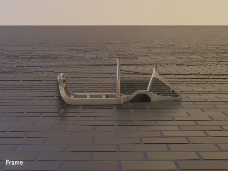 Cargo Bike Carbon Low-Poly and Rigged Version  Low-poly 3D model_36