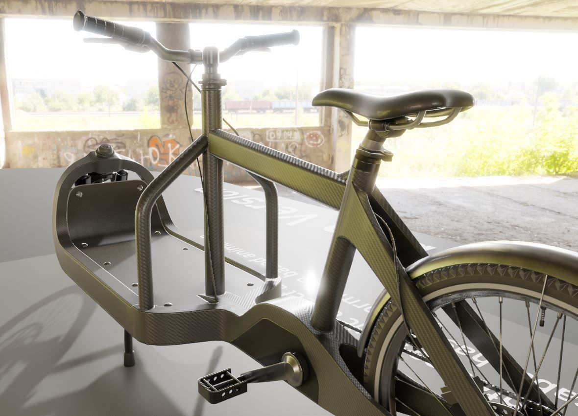 Cargo Bike Carbon Low-Poly and Rigged Version  Low-poly 3D model_18