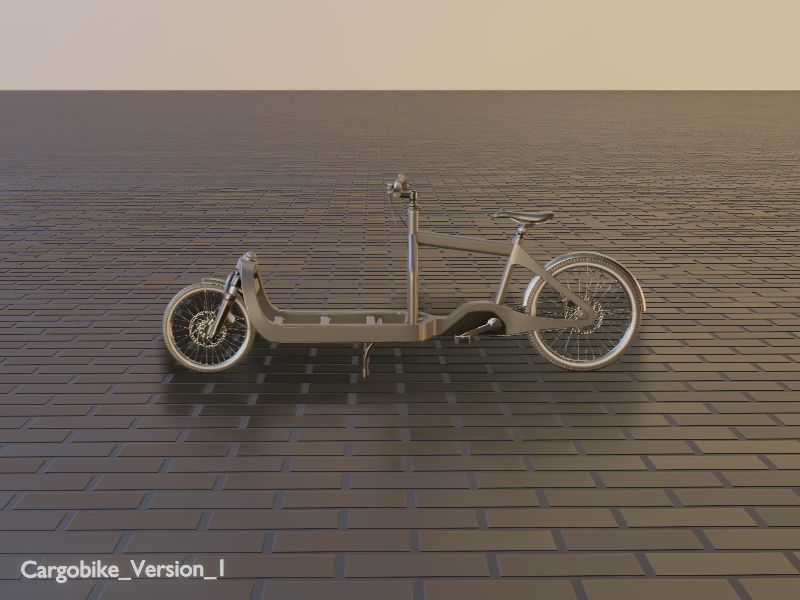 Cargo Bike Carbon Low-Poly and Rigged Version  Low-poly 3D model_29