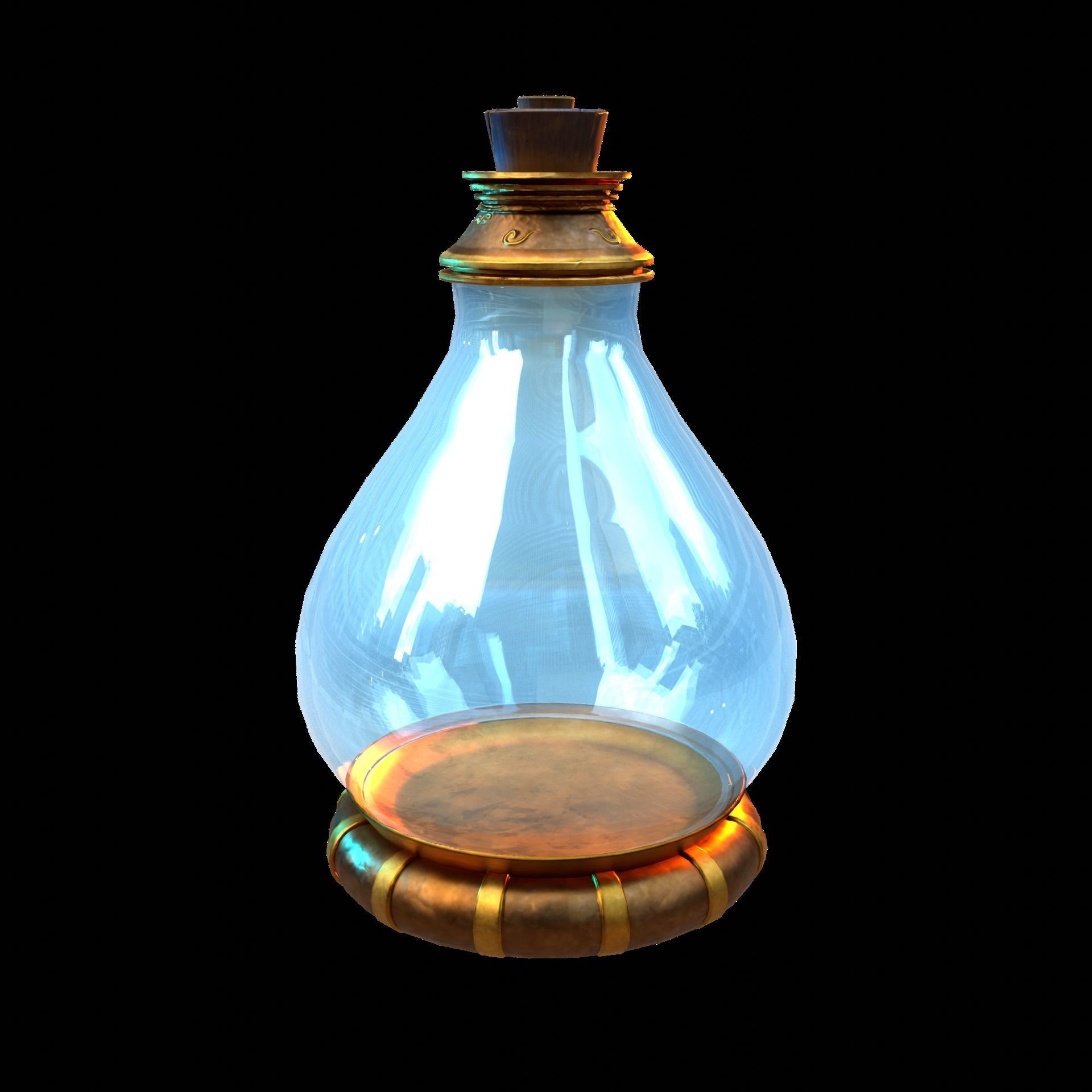 Fantasy Bottle  Low-poly 3D model_3