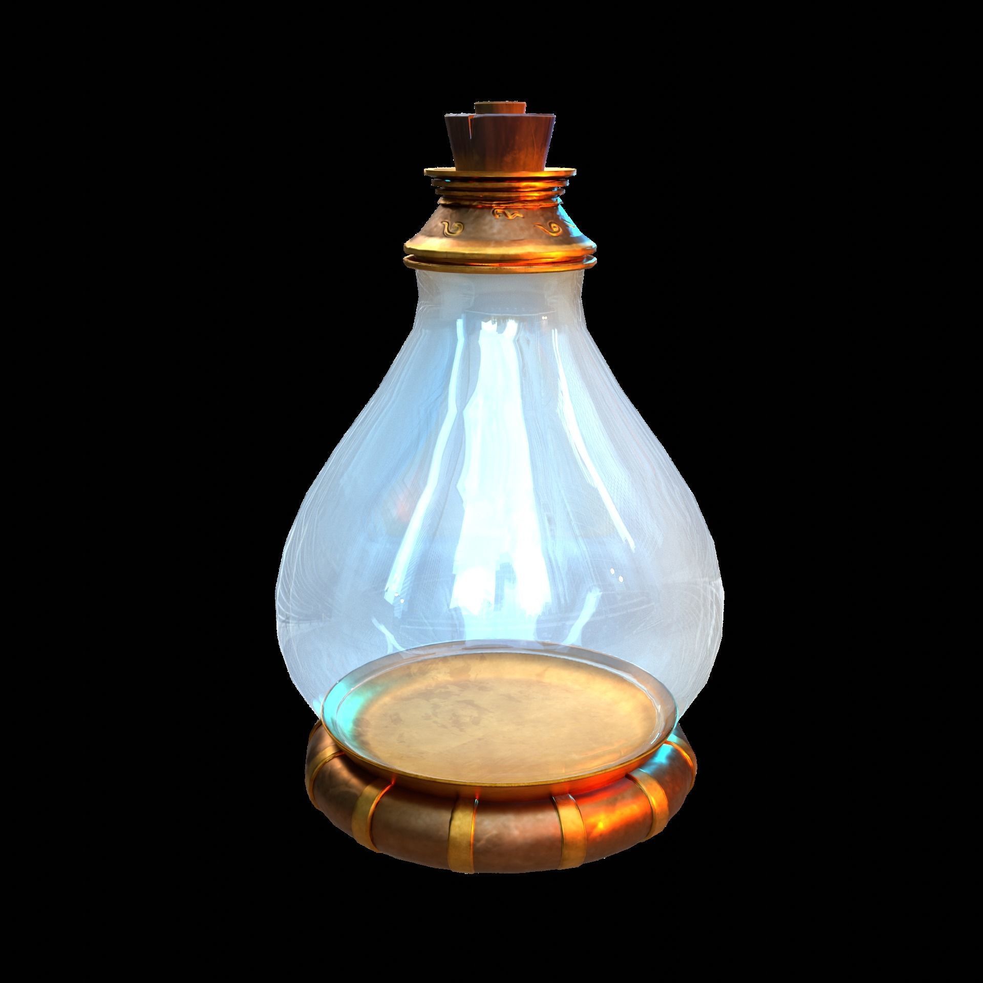 Fantasy Bottle  Low-poly 3D model_7