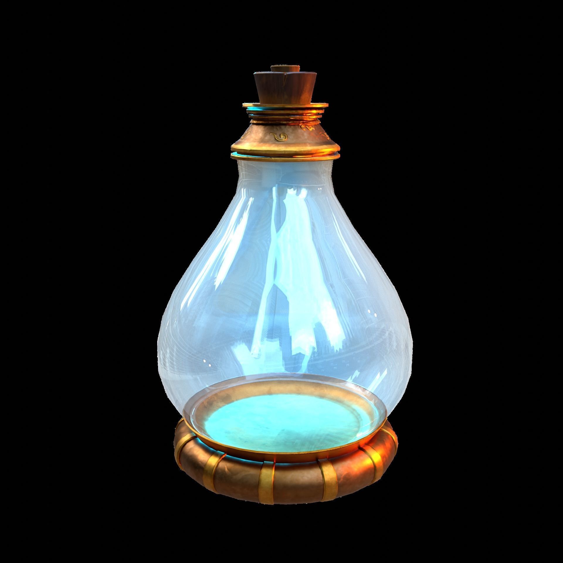 Fantasy Bottle  Low-poly 3D model_17