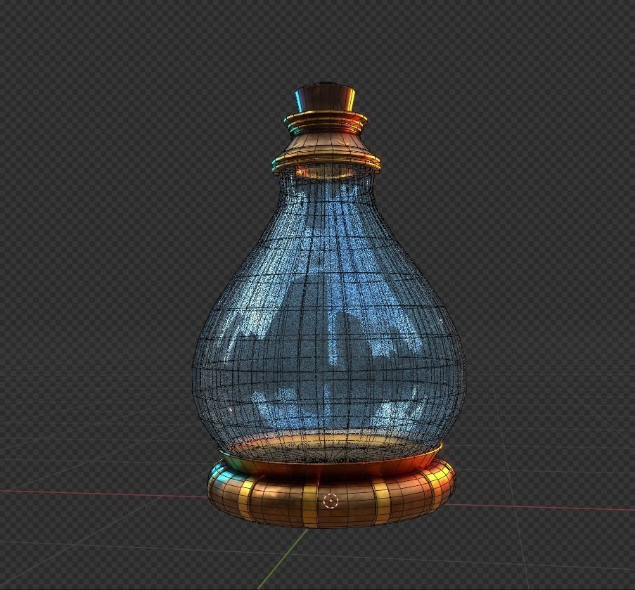 Fantasy Bottle  Low-poly 3D model_10