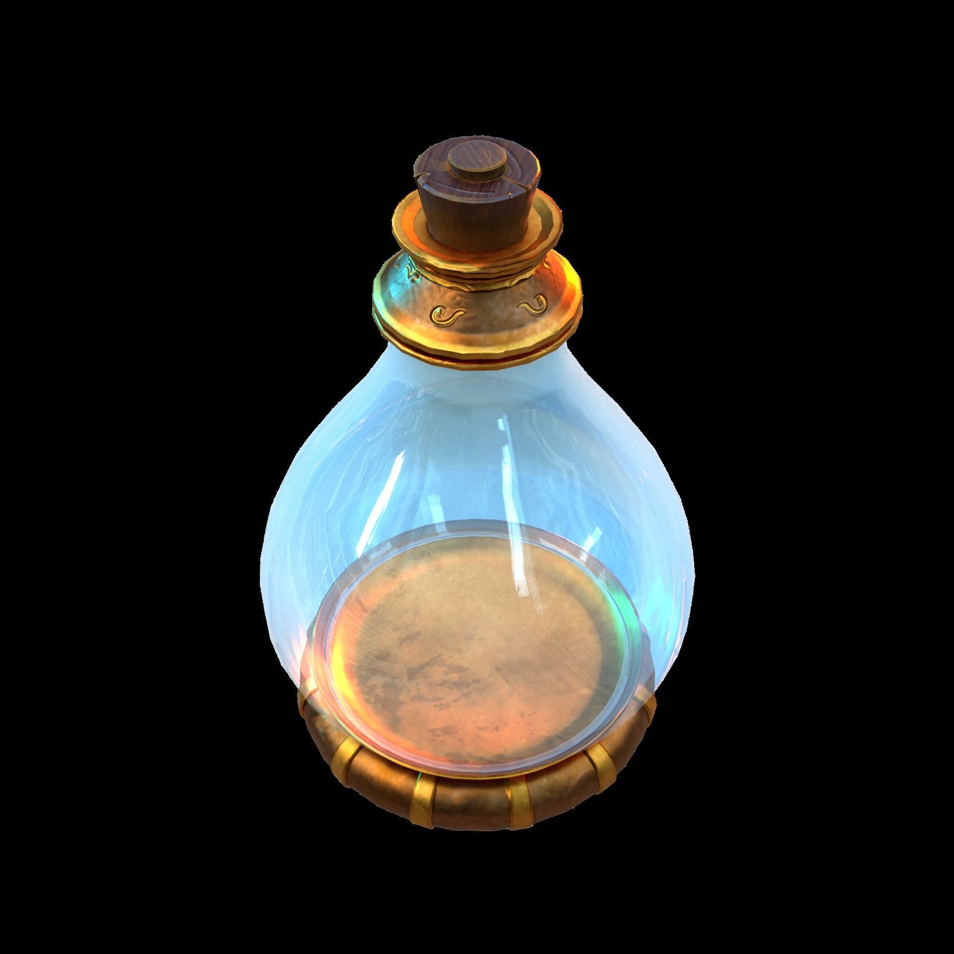 Fantasy Bottle  Low-poly 3D model_4