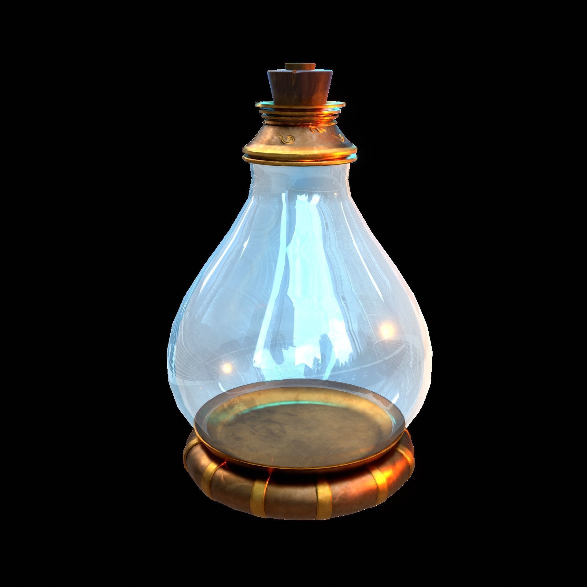Fantasy Bottle  Low-poly 3D model_16