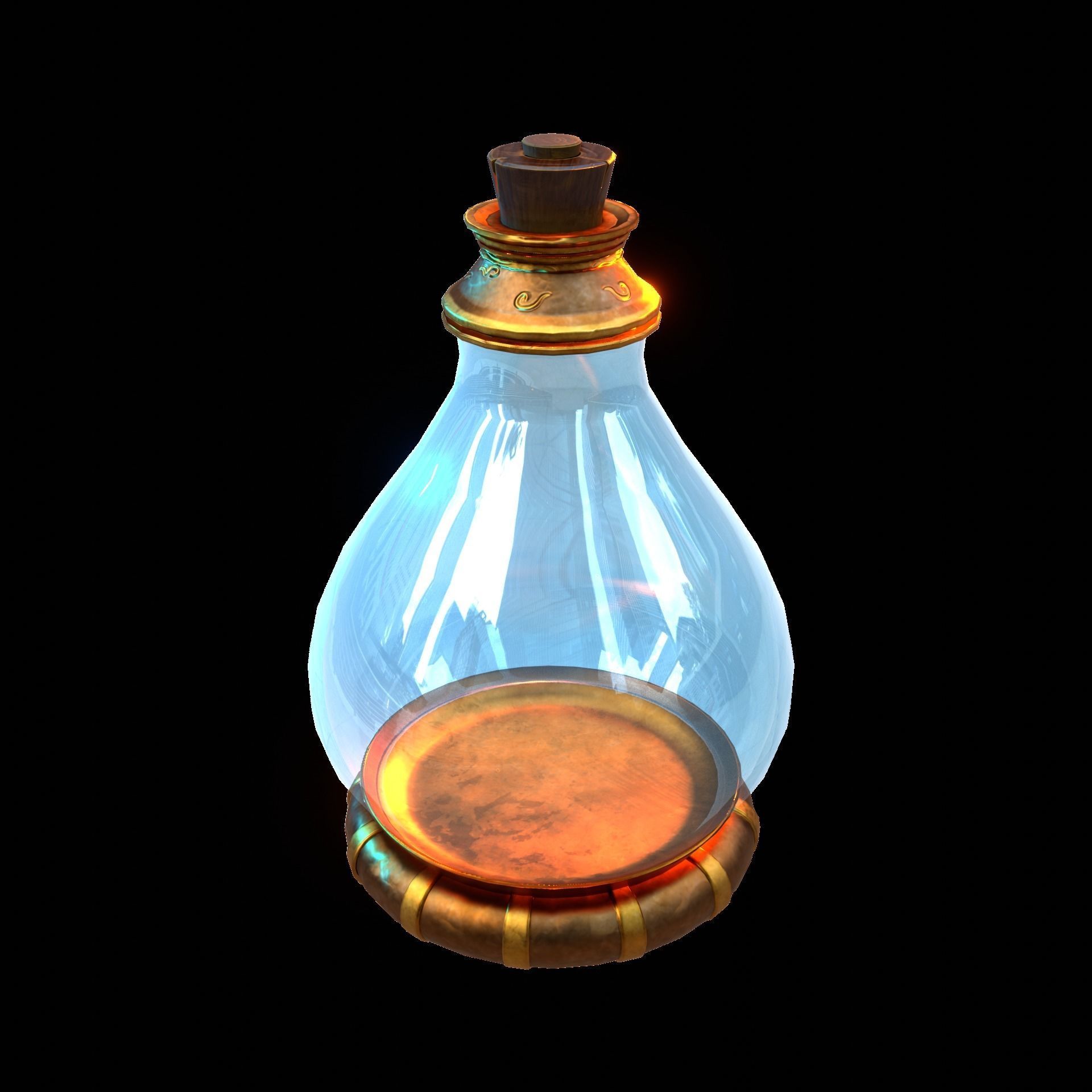 Fantasy Bottle  Low-poly 3D model_24