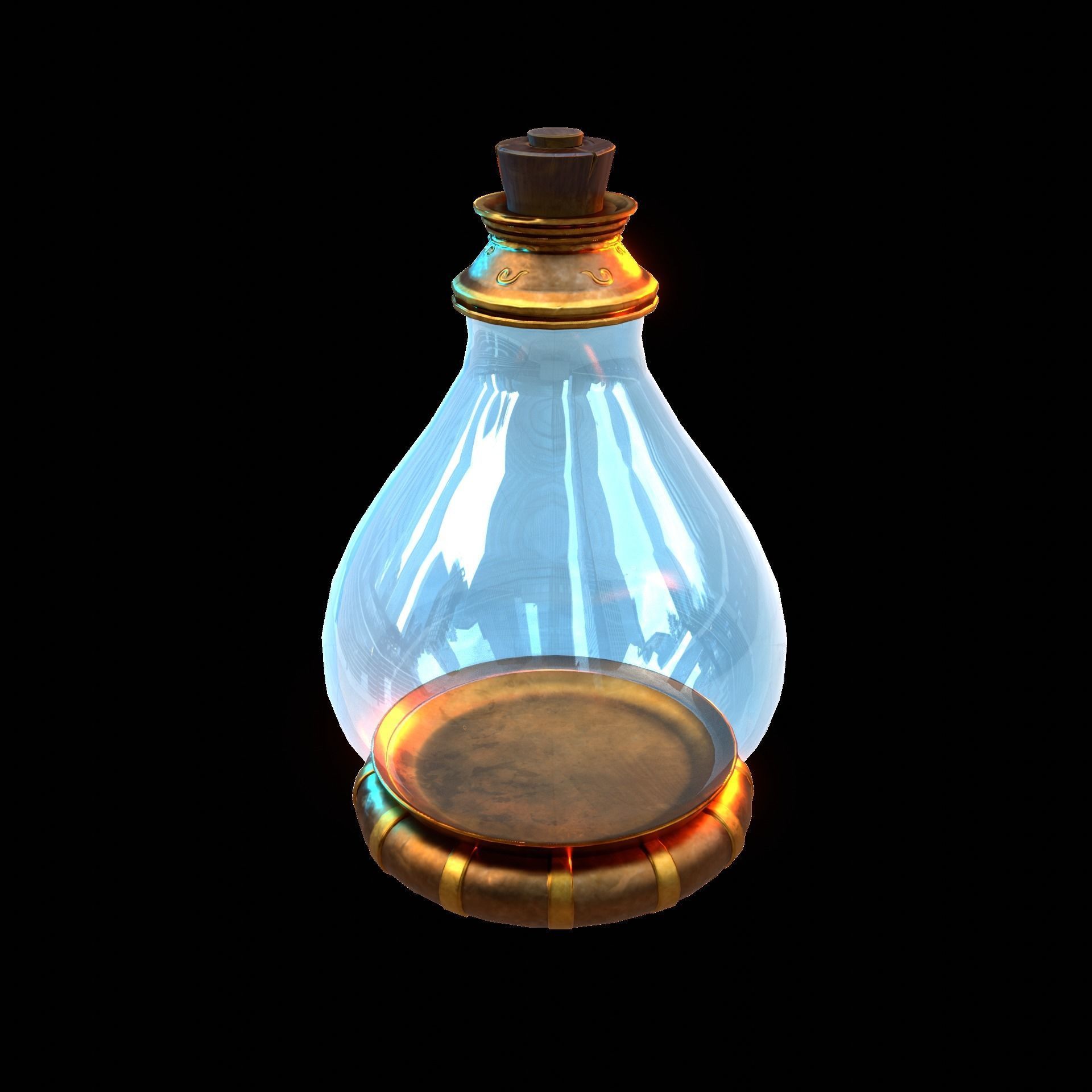Fantasy Bottle  Low-poly 3D model_22