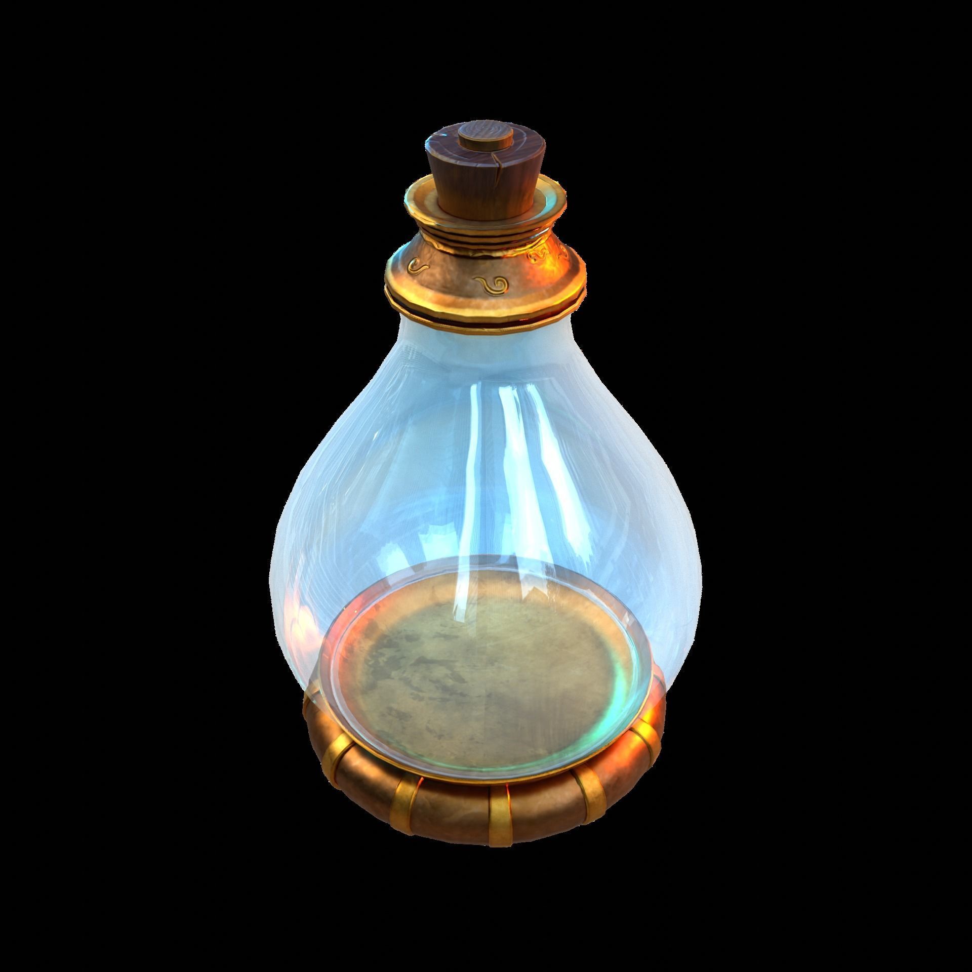 Fantasy Bottle  Low-poly 3D model_6