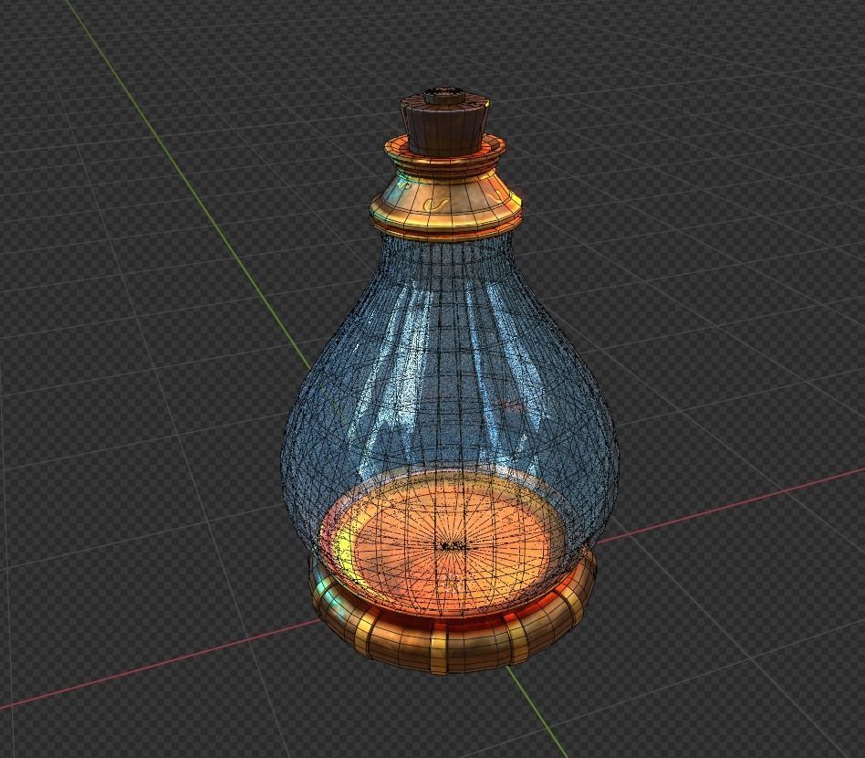 Fantasy Bottle  Low-poly 3D model_9