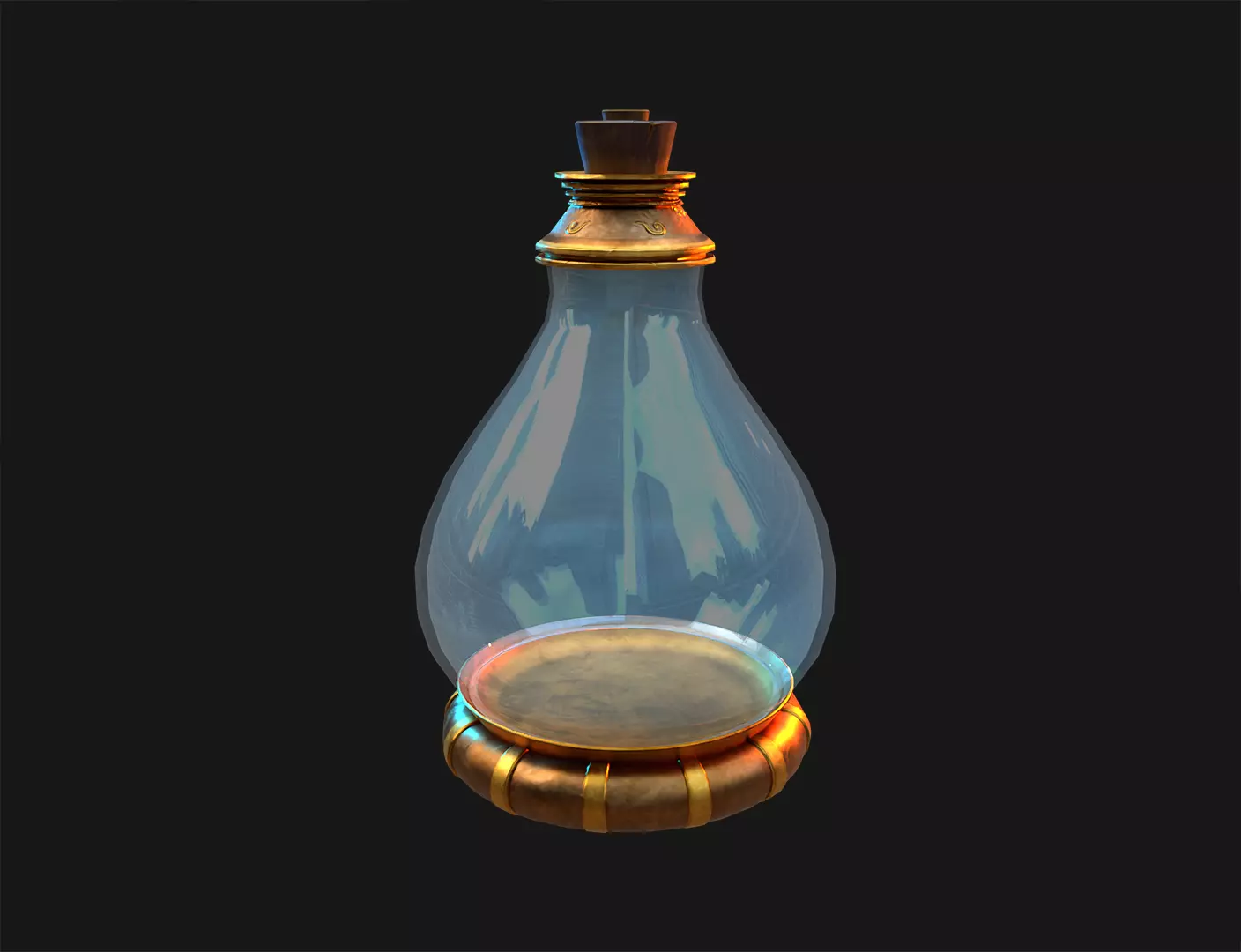 Fantasy Bottle  Low-poly 3D model_0