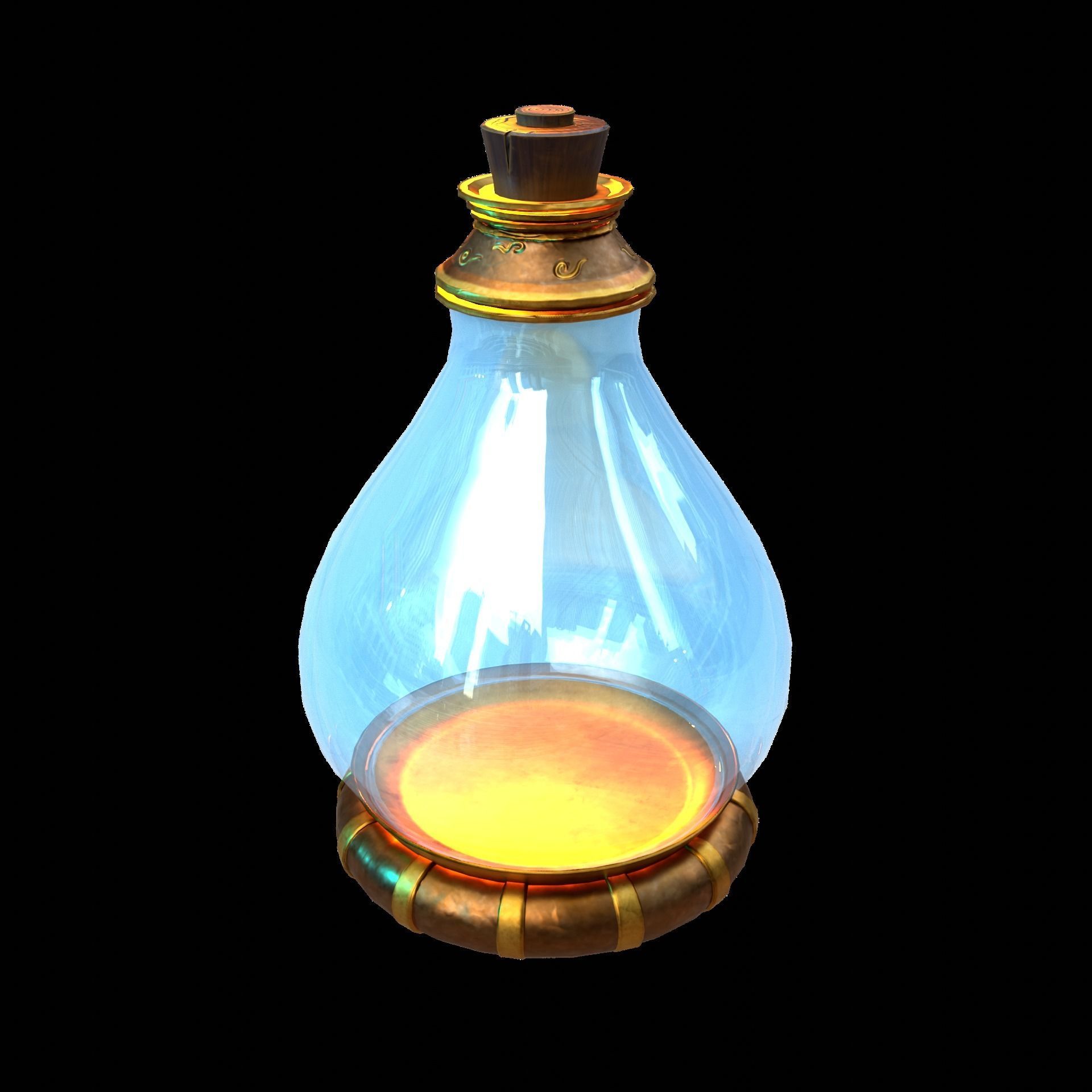 Fantasy Bottle  Low-poly 3D model_5