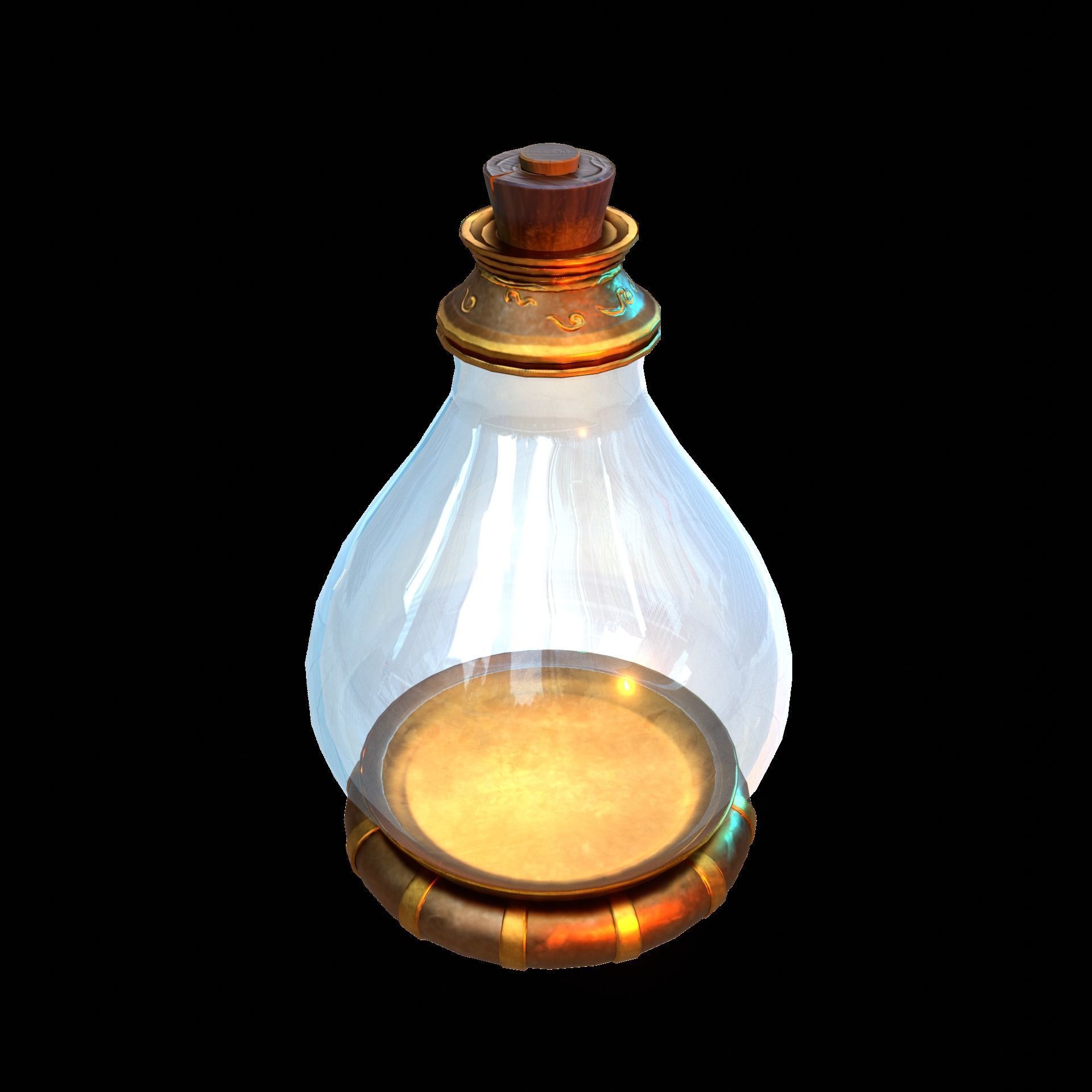 Fantasy Bottle  Low-poly 3D model_15